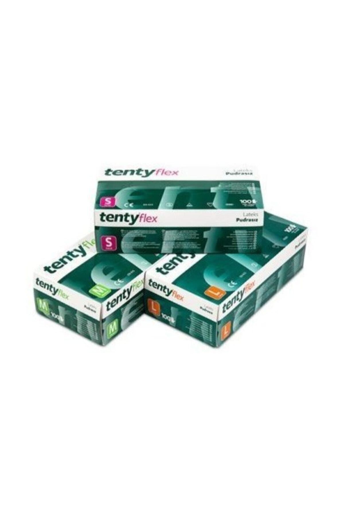 Medic Glove Tenty Flex Medium M Pudrasız Lateks Muayene Eldiveni 100'lü