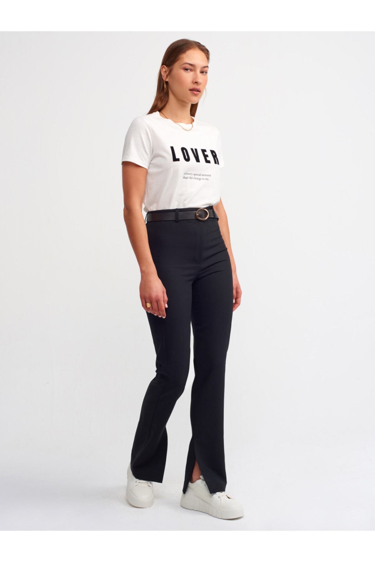 Dilvin 4926 Uzun Bol Paça Tayt-siyah