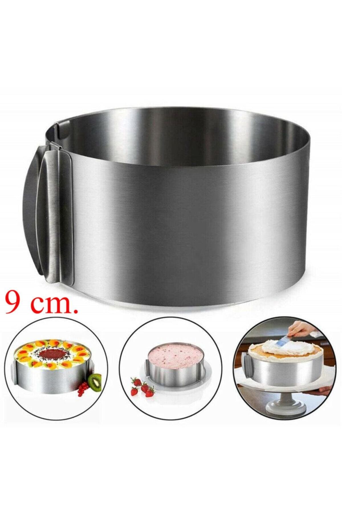 Amel Home Yuvarlak Oval Daire Ayarlanabilir (ayarlı) 9 Cm Paslanmaz Çelik Kek Pasta Kalıbı Çemberi