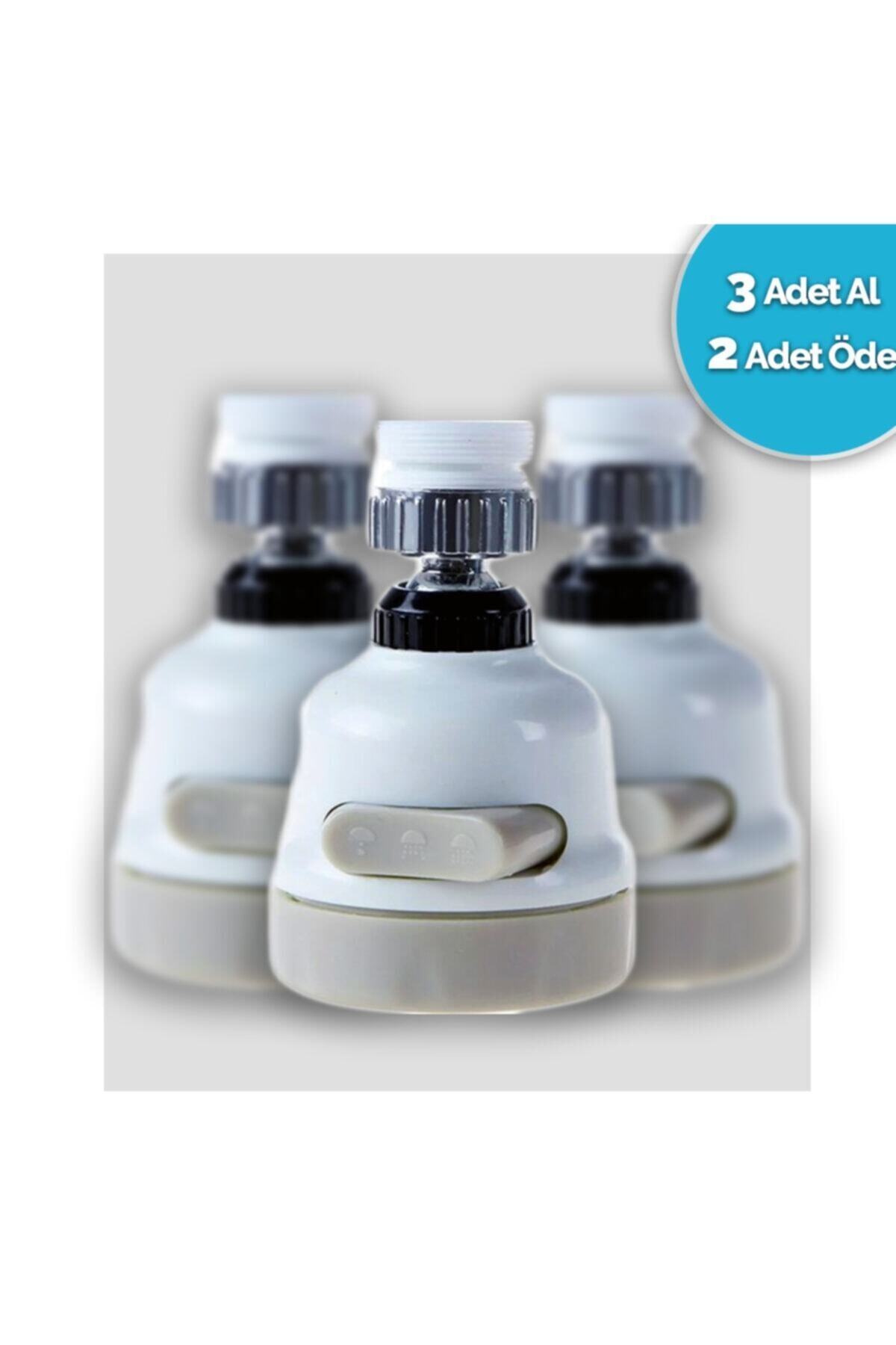 FİRSTWORK 3 Adet Tasarruflu Oynar Başlık Beyaz 3 Fonksiyonlu Musluk Başlığı