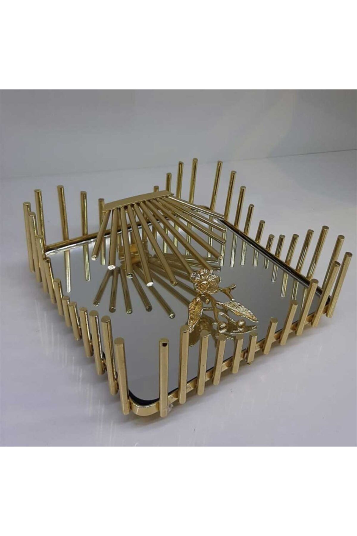 Seha Japon Güllü Dekoratif Gold Metal Peçetelik