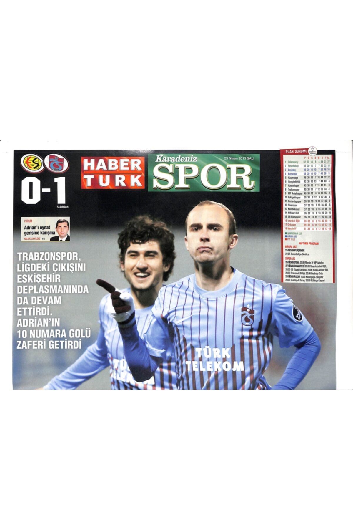 Gökçe Koleksiyon Haber Türk Gazetesi Karadeniz Spor Eki 23 Nisan 2013