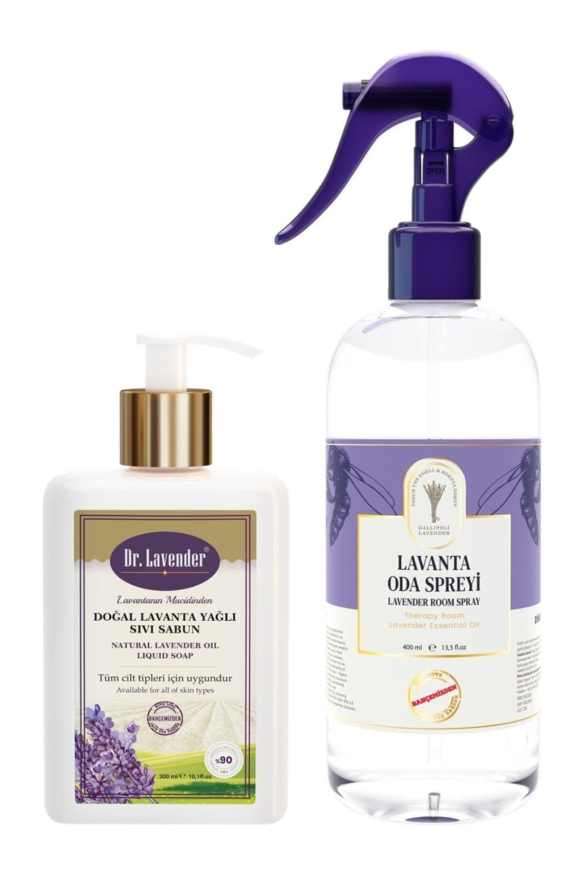 Dr. Lavender Lavanta Oda Spreyi Kalıcı Oda Kokusu 400 Ml + Bitkisel Sıvı Sabun 300 Gr
