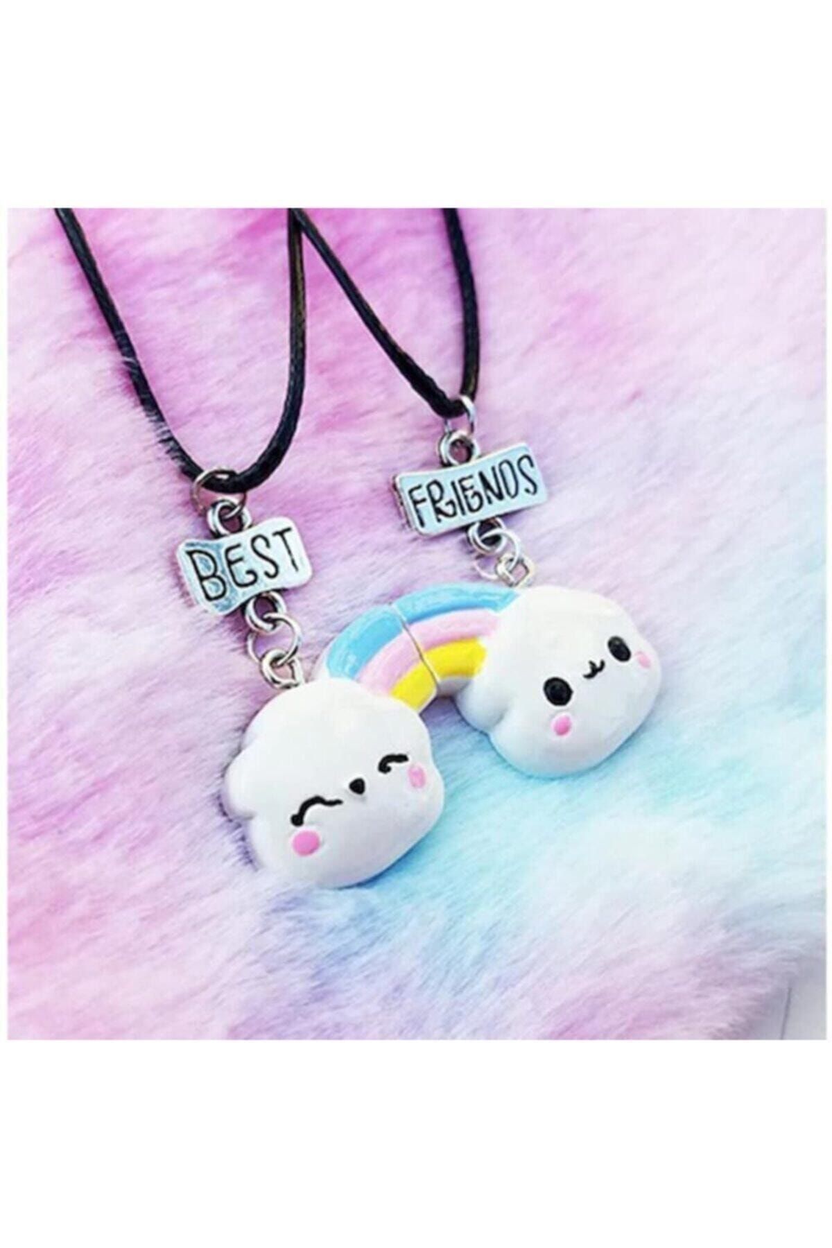 Kuzgunshop Bulut Ve Gökkuşağı Bff Kolye
