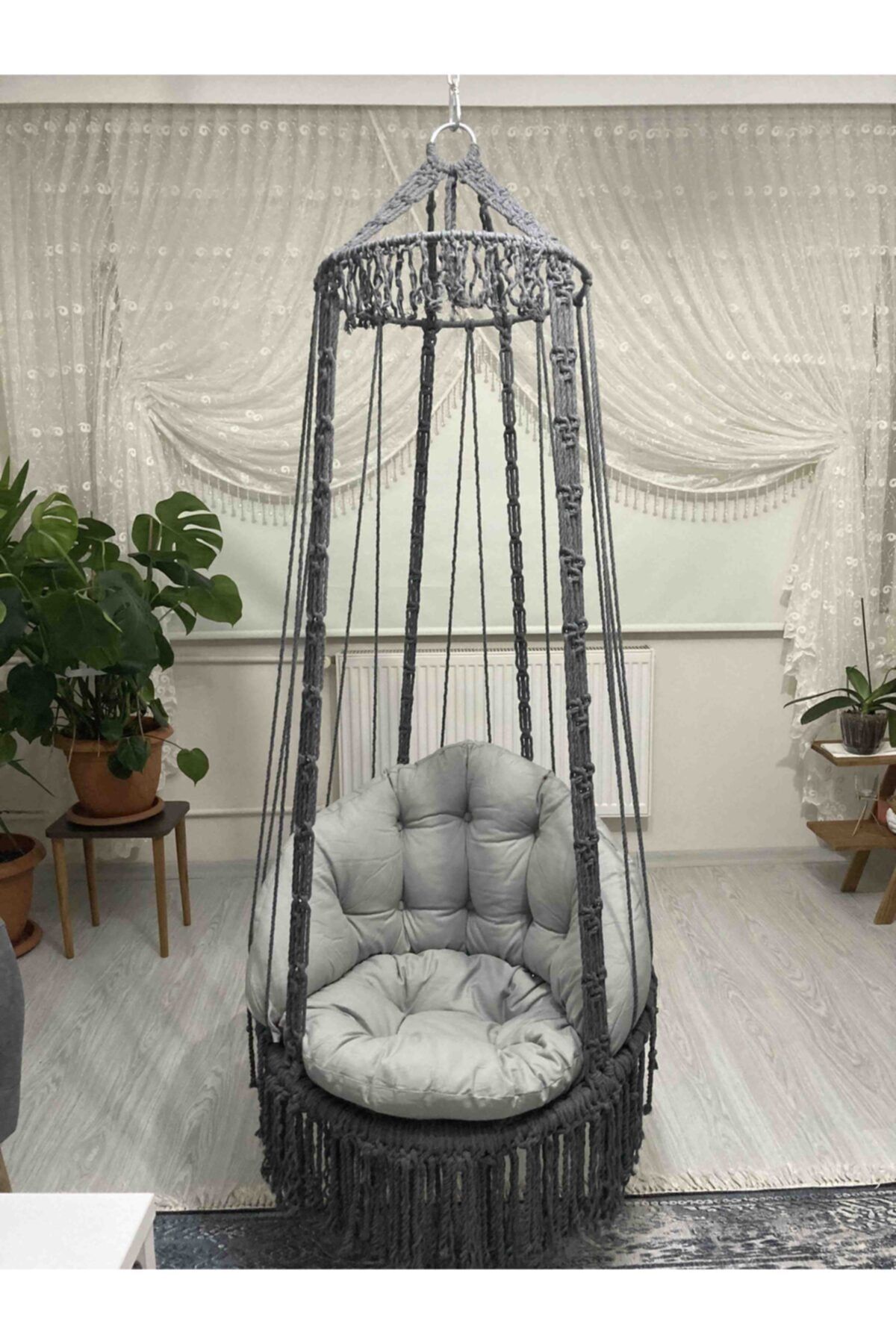 OckGarden's Hamakçılık Makrome Yuvarlak Salıncak Bahçe Balkon