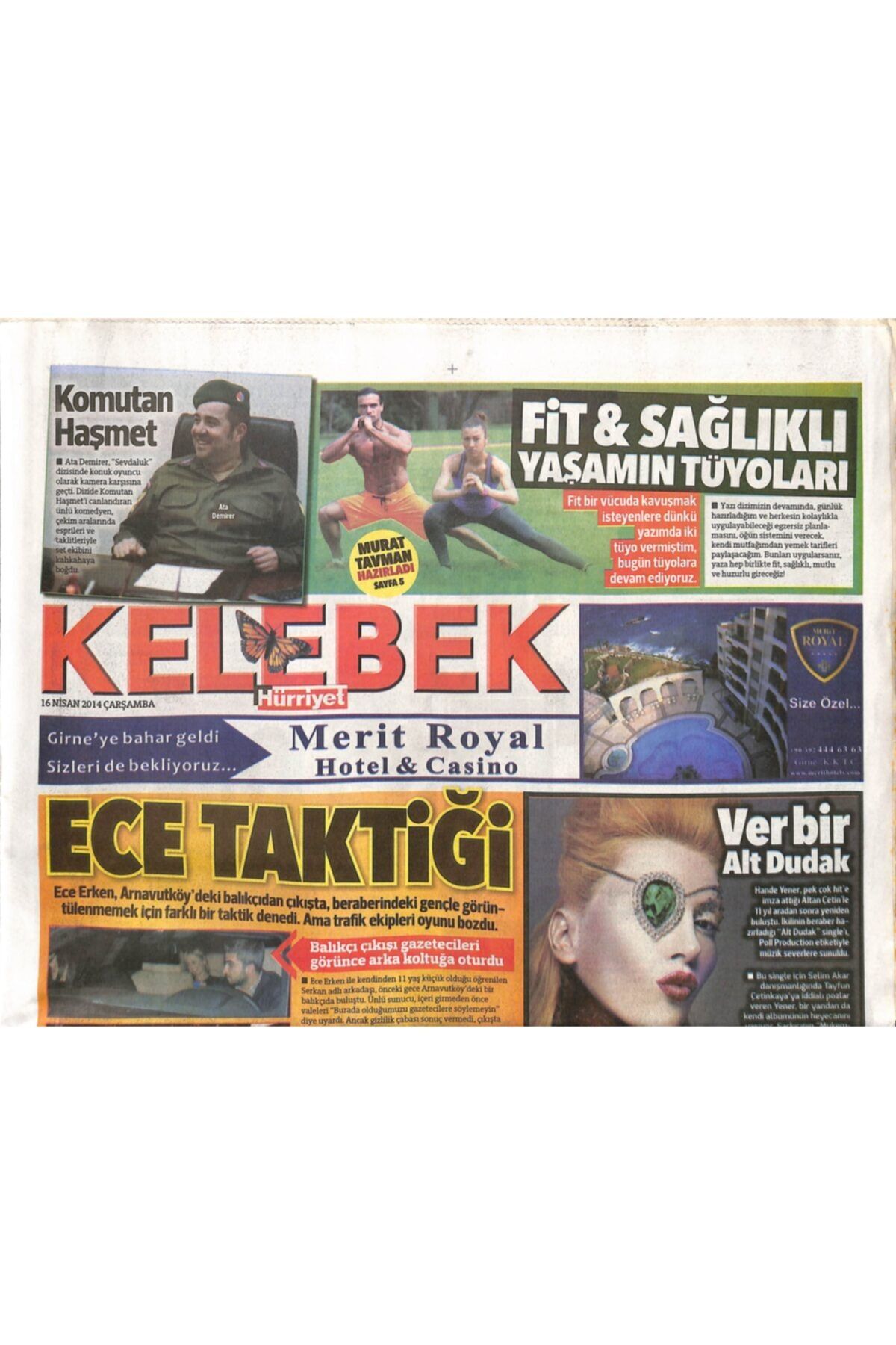 Gökçe Koleksiyon Hürriyet Gazetesi Kelebek Eki 16 Nisan 2014 - Ajda Pekkan , Mahsun Kırmızıgül'e Komşu Oldu