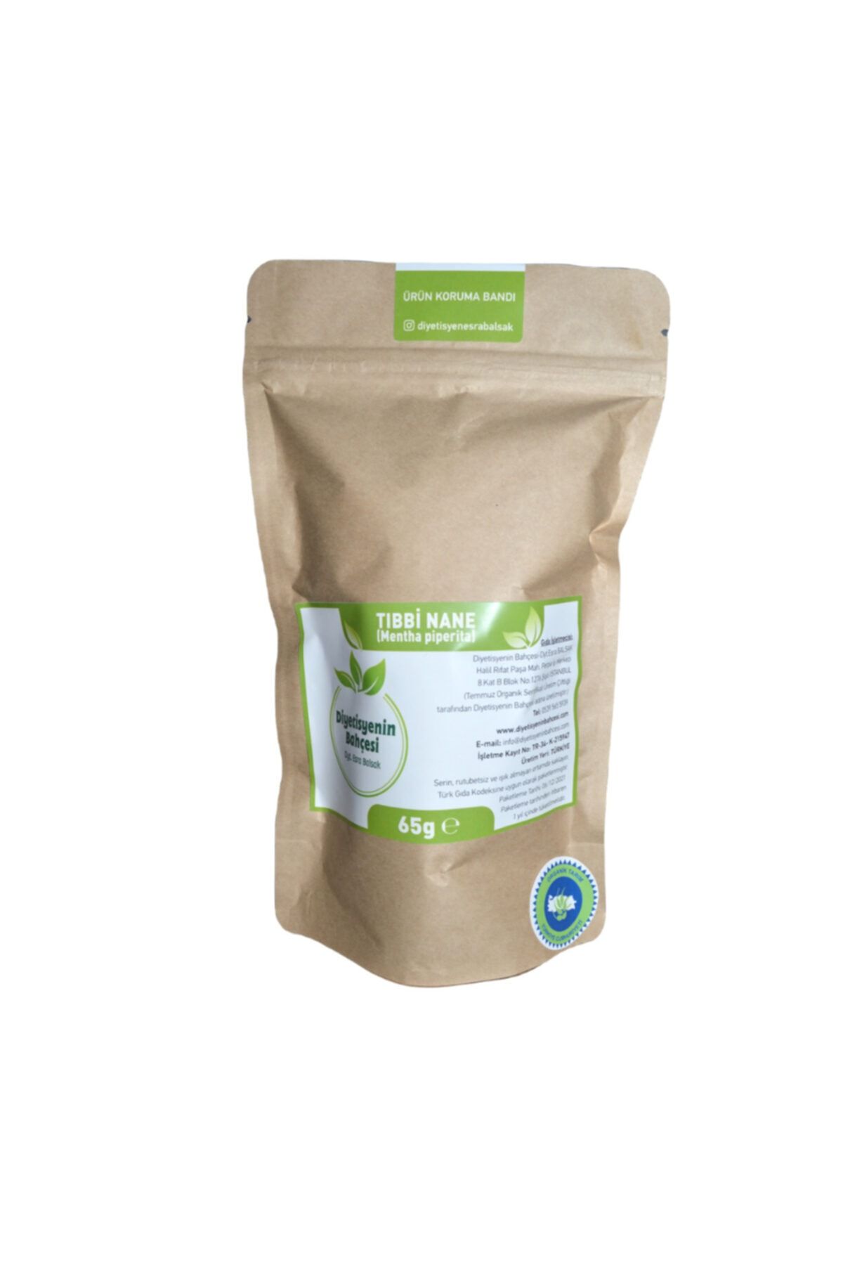 Diyetisyenin BahçesiDyt.Esra BALSAK Organik Tıbbi Nane (mentha Piperita)-65 G