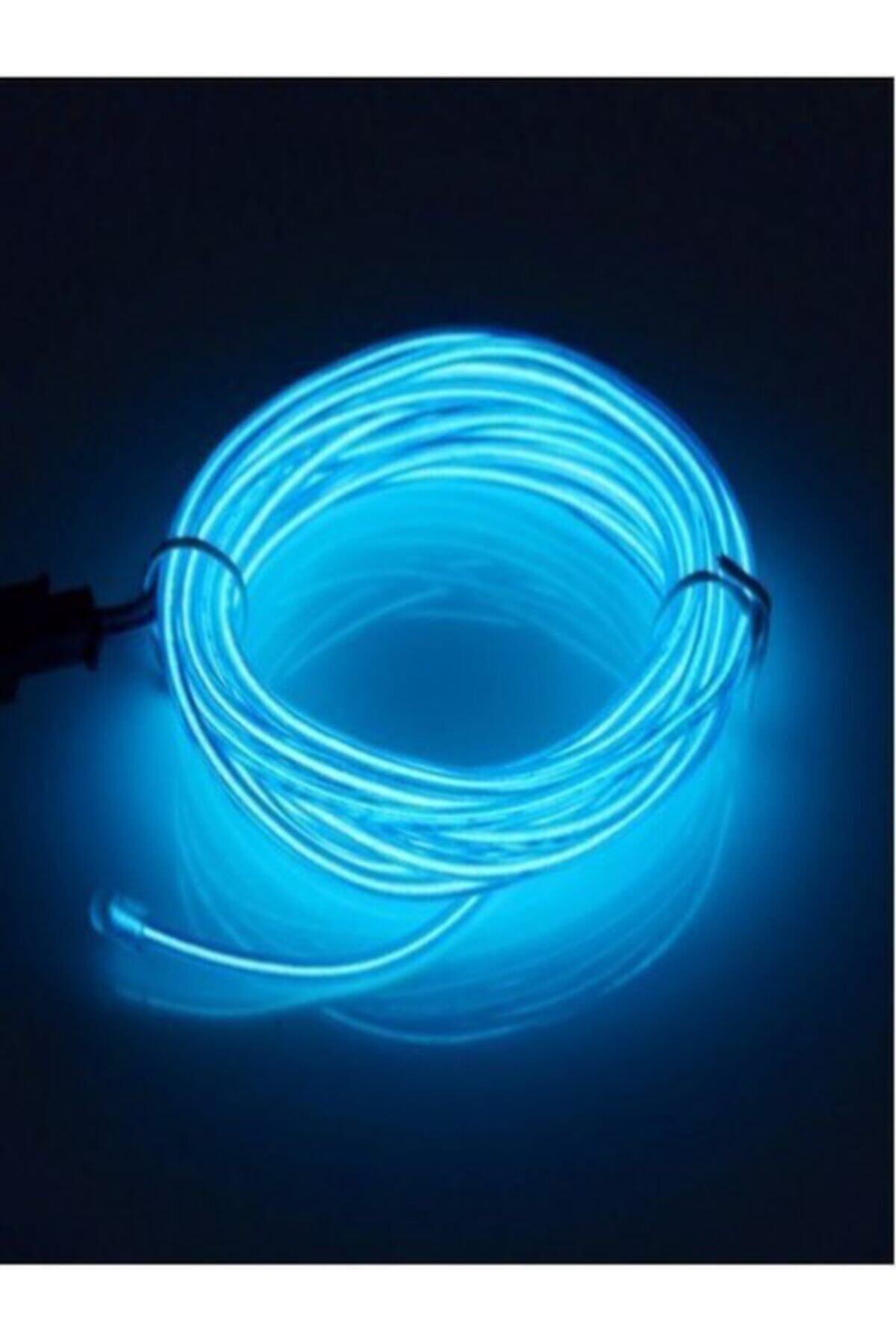 Eraks Torpido Led Ip Neon Işıklı Dekoratif Buz Mavisi 3 Metre