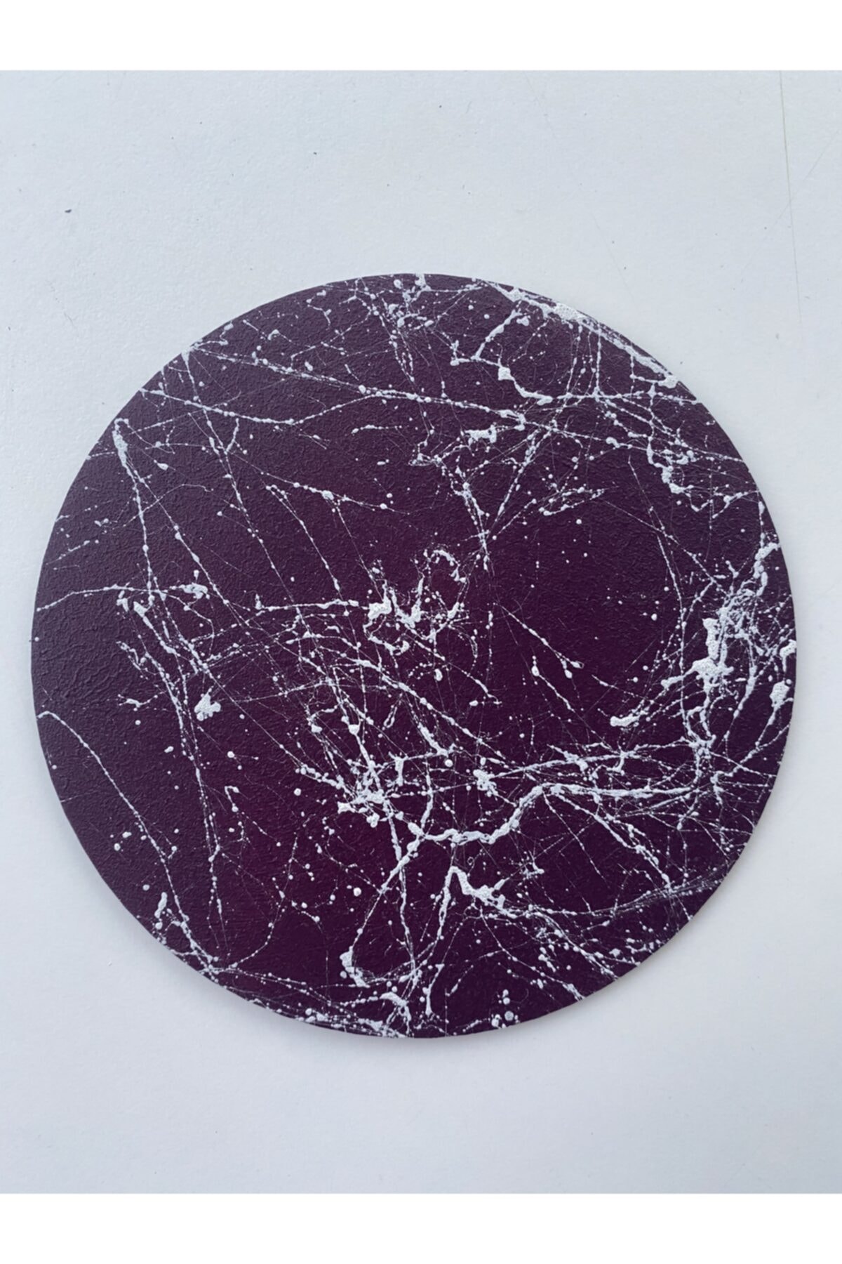 woodgen Balon 6’lı Ahşap Mermer Efektli Mor Bardak Altlığı