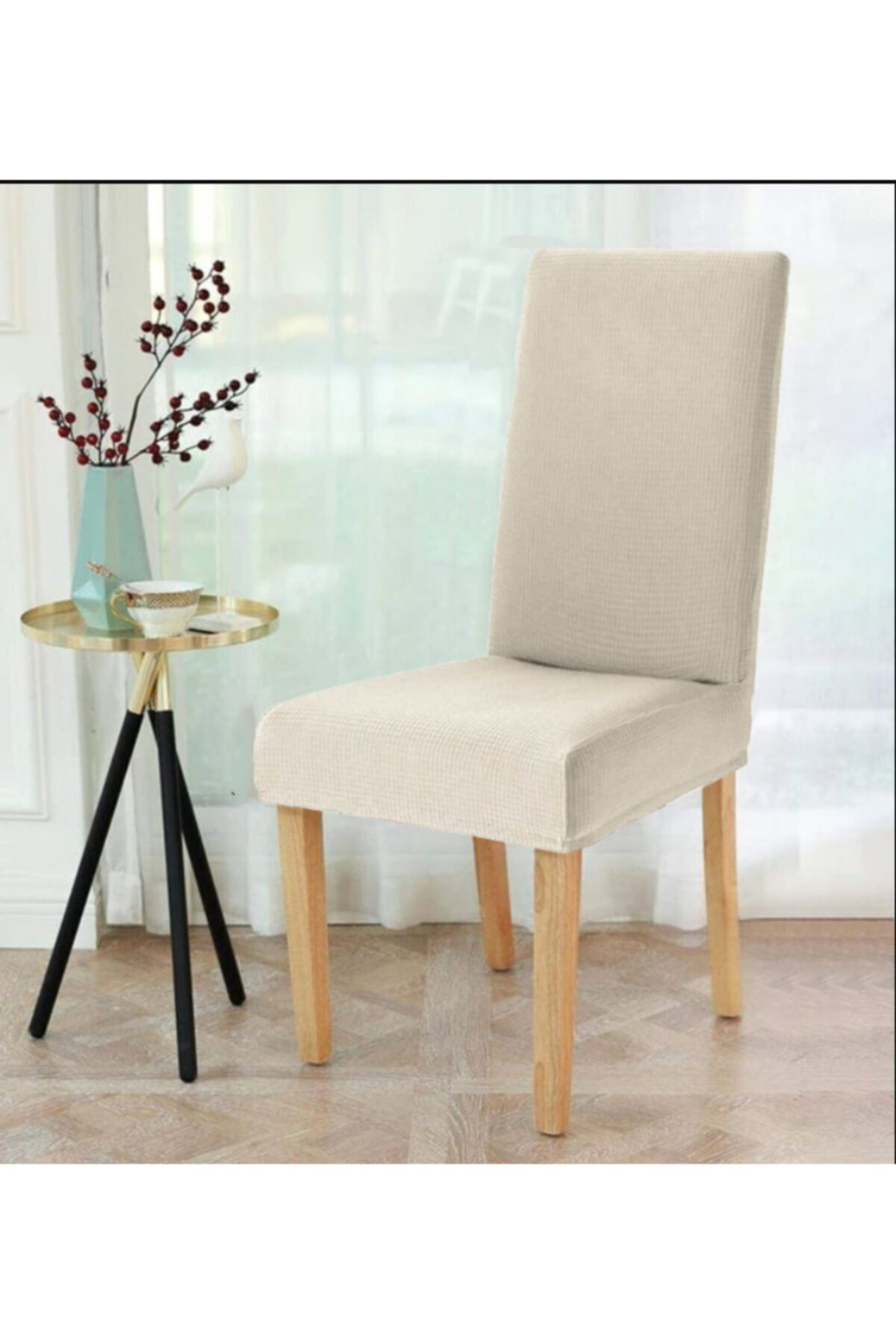 elgeyar Likrali Sandalye Örtüsü, Sandalye Kılıfı, Lastikli , Standart (1 Paket 6 Adet)