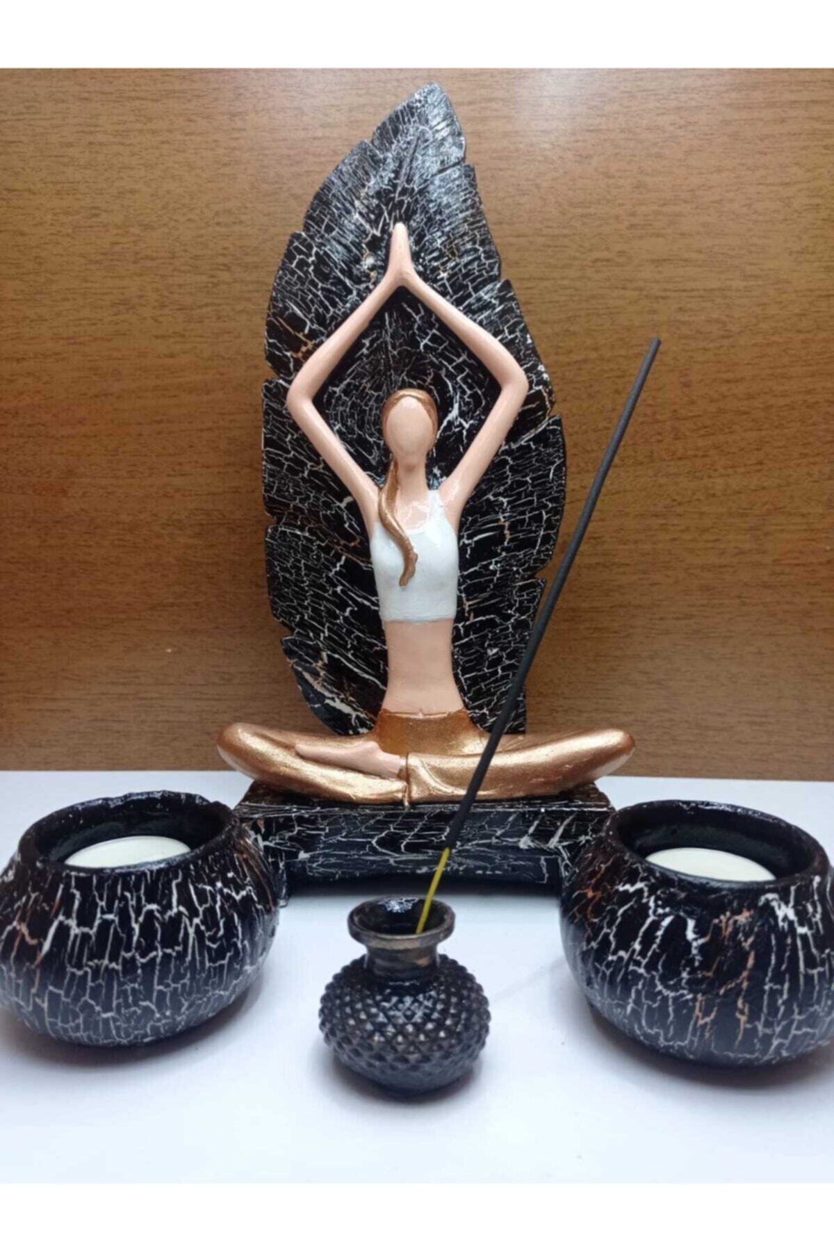 HDaksesuar Yoga Yapan Kız + Tütsülük Ve Mumluk