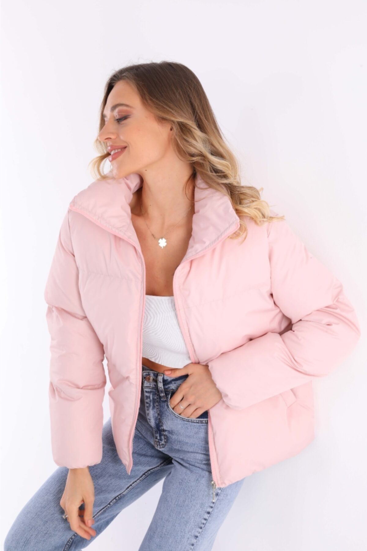 ÖNDER MODA Kadın Owersize Dolumlu Şişme Su Geçirmez Mont