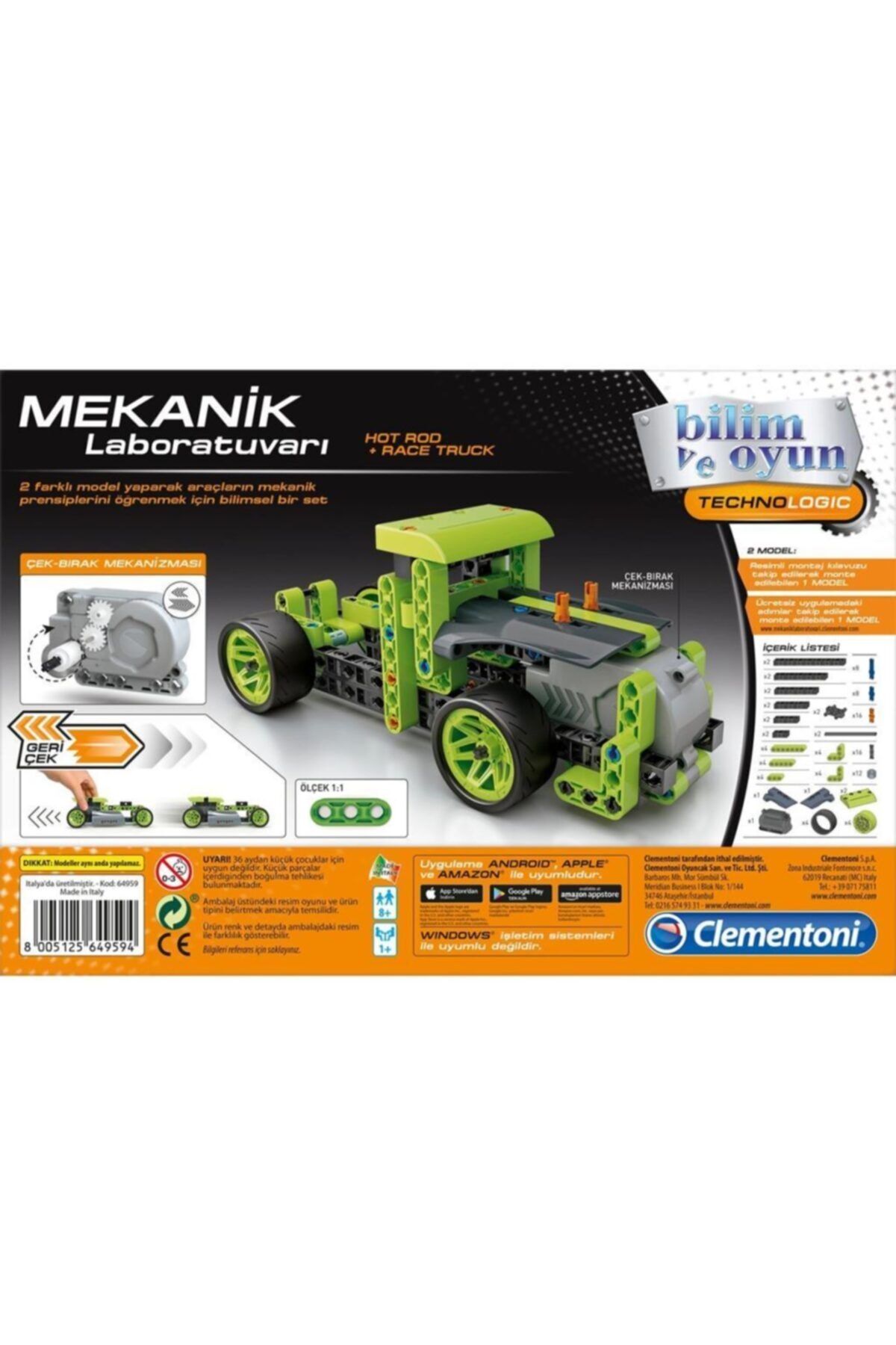CLEMENTONI Mekanik Laboratuvarı Hot Rod Ve Race Truck Bilim Seti