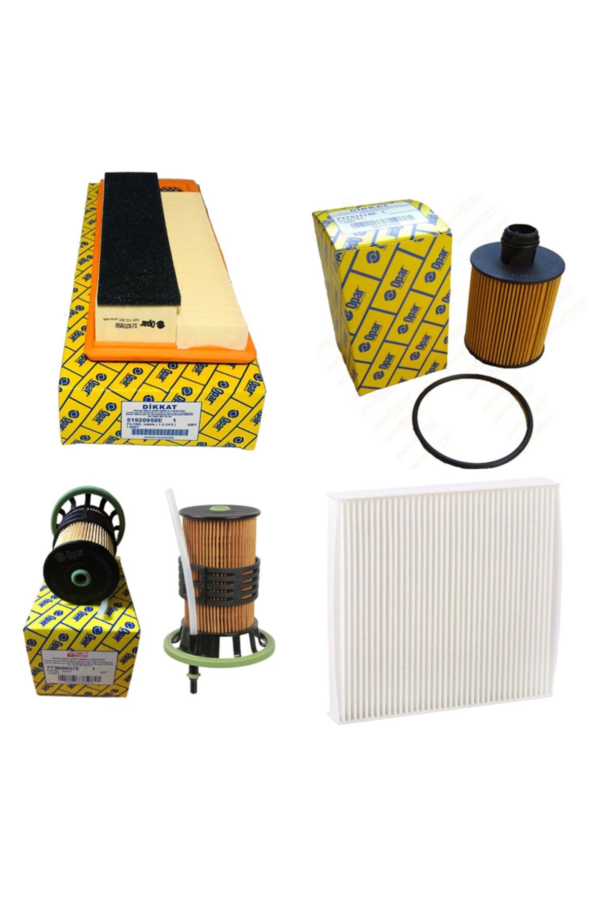 OPAR Fiat Panda Euro 4 1.3 Jtd Multijet Filtre Bakım Seti 2006-2013 [4lü-otodeposuset5858c]