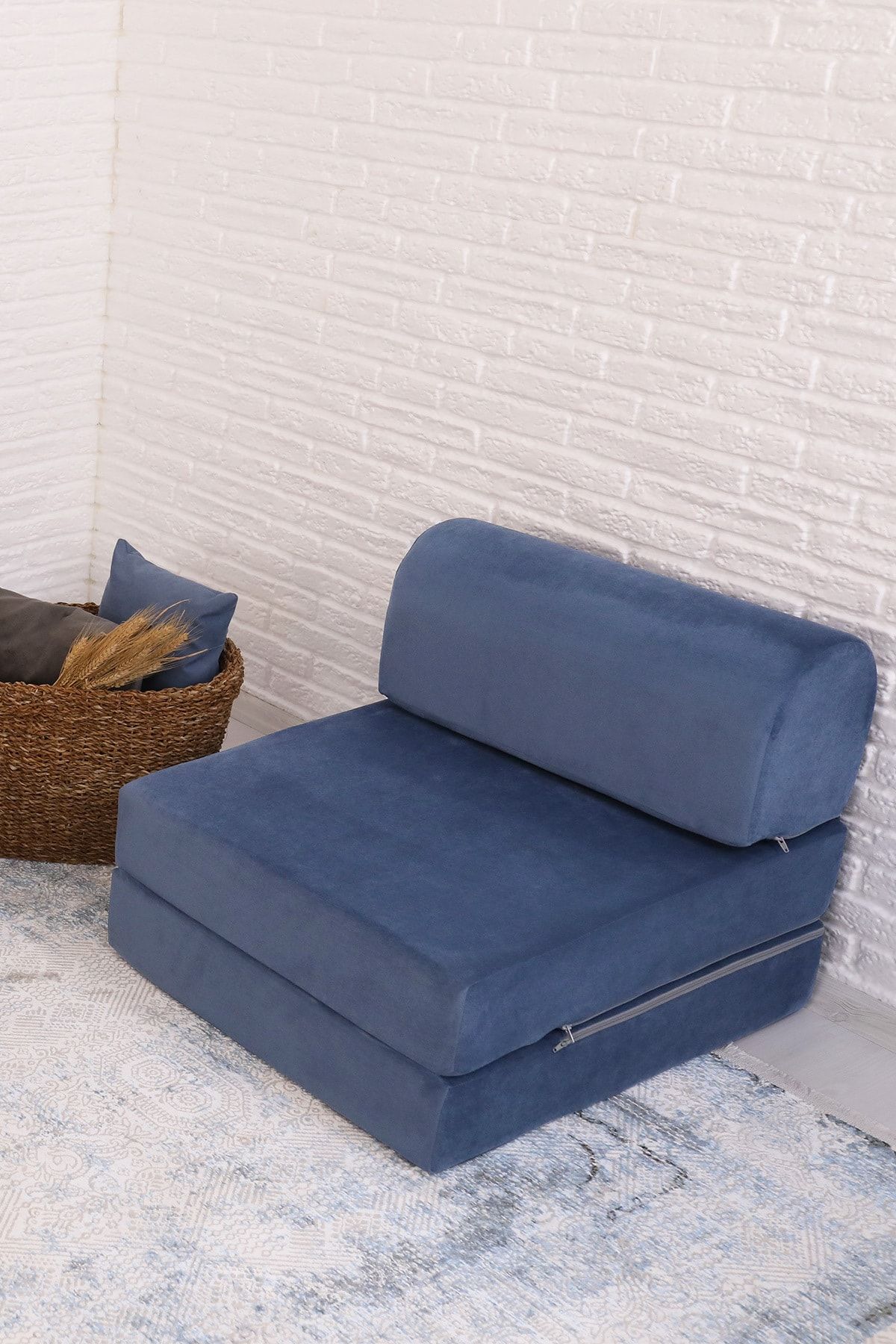 Homedius Magic Tek Kişilik Mavi Katlanır Yataklı Koltuk