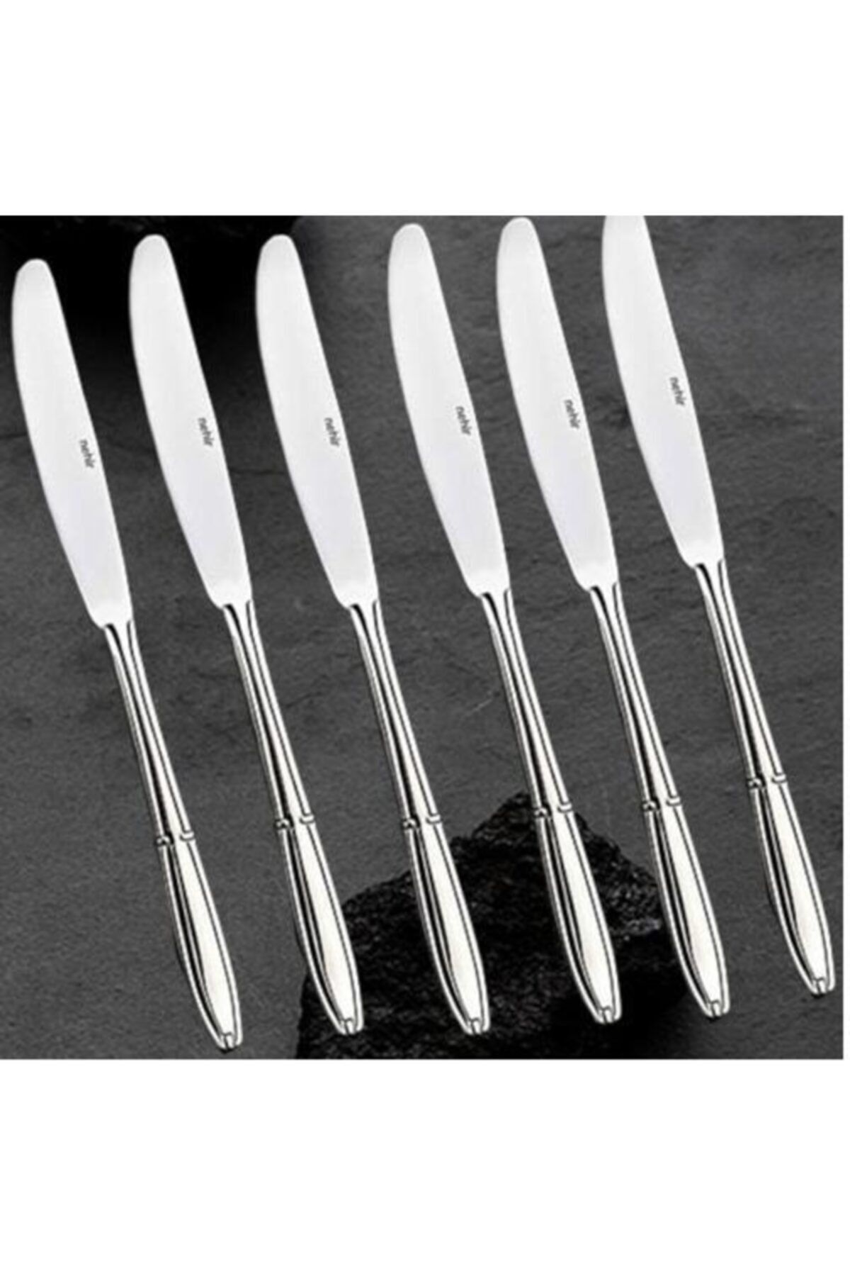 Nehir Buket Pasta Bıçak 6 Lı - Tatlı Bıçağı 18/10 Paslanmaz Çelik