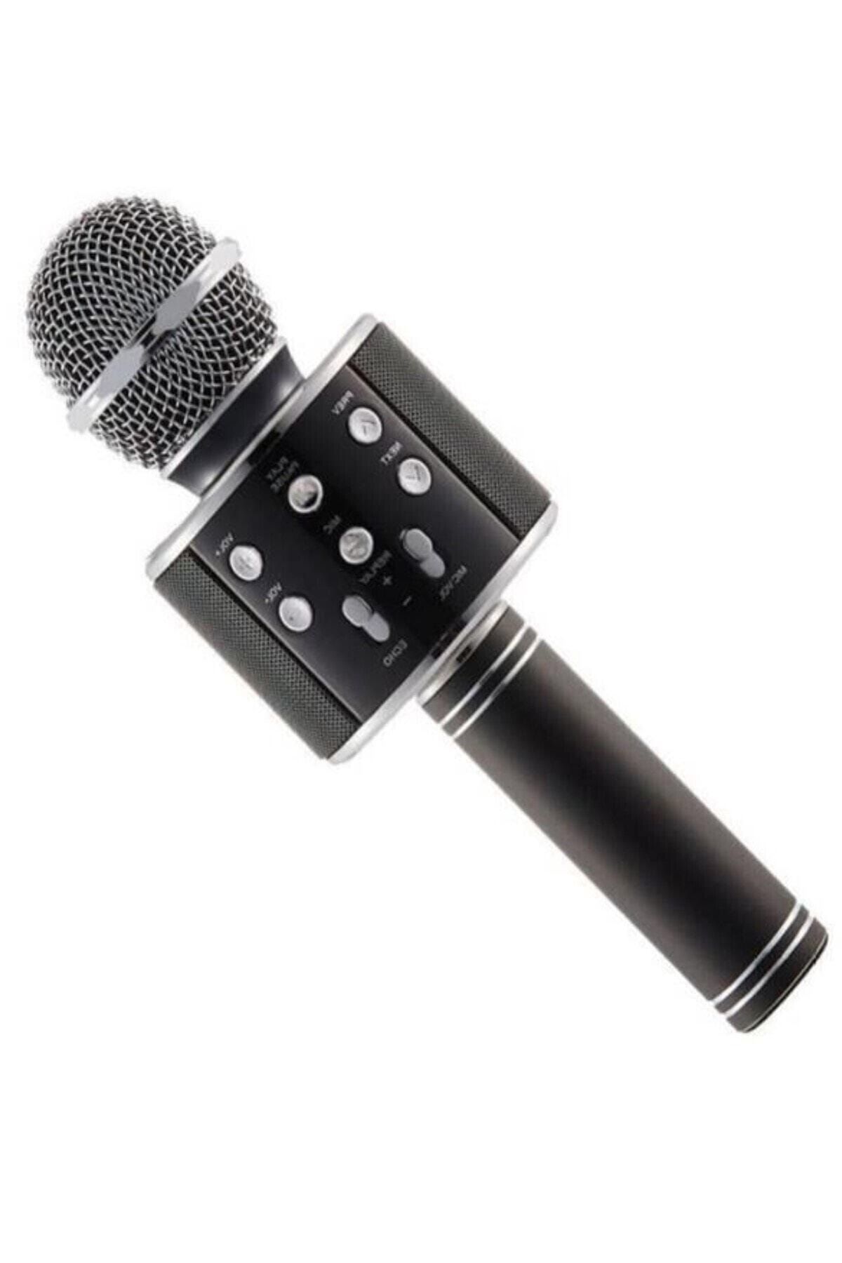HandHeld Ktv Ws-858 Karaoke Mikrofon Bluetooth Hoparlör Usb Sd Kart Ve Aux Girişli (black-siyah)