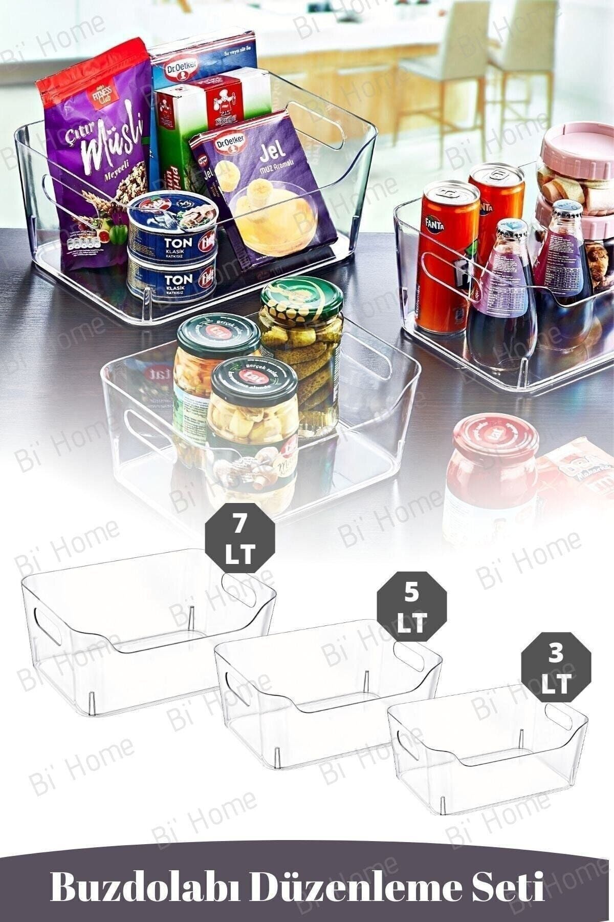 EMBazaar 3 Adet New Clear Buzdolabı & Dolap Içi Düzenleyici Seti (3lt-5lt-7lt)