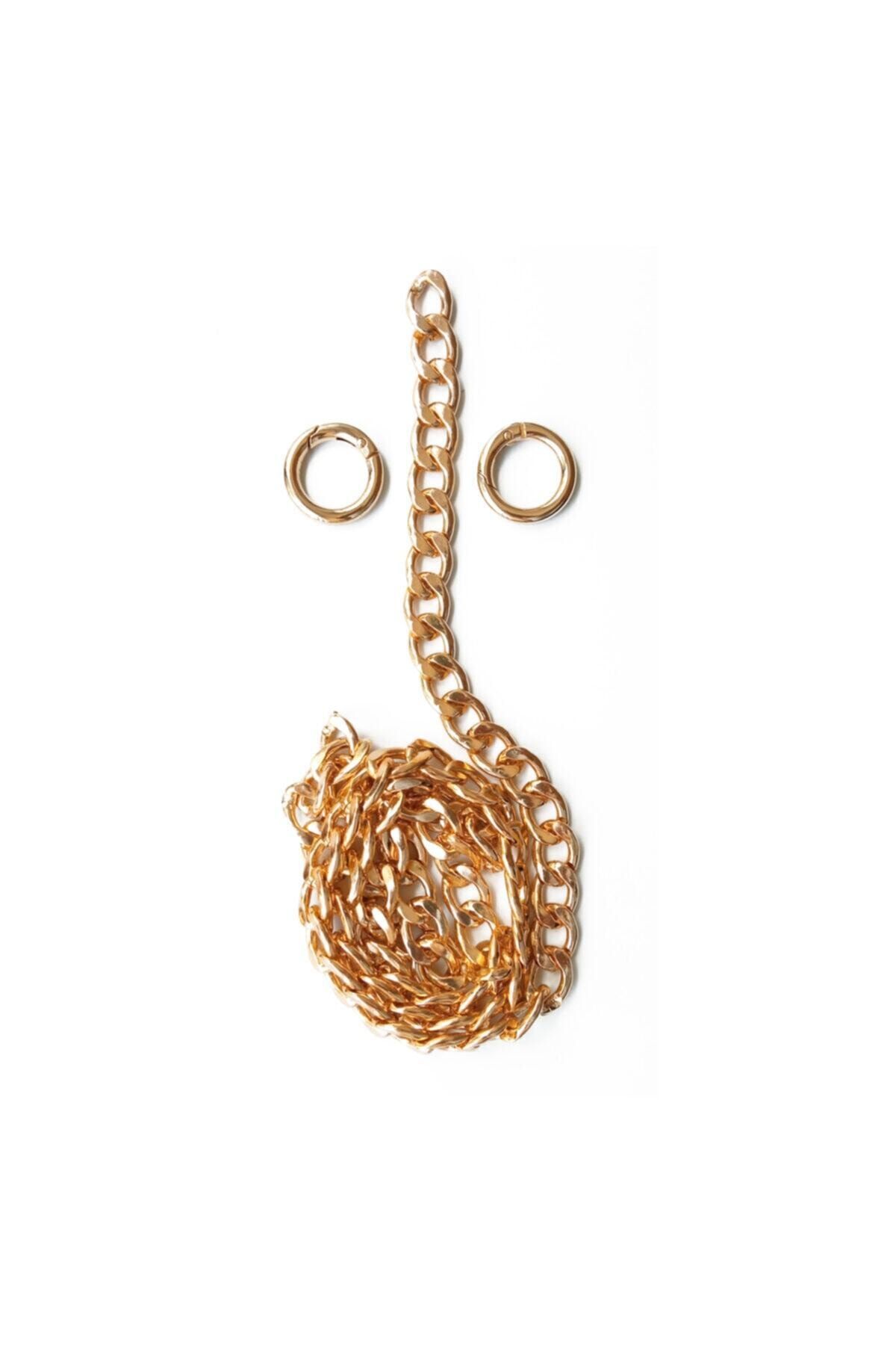 Alfa Tasarım Yaylı Halka Ve Çanta Zincir Seti (altın Renk) - 1 Metre, 2.5 Cm Halka Çapı