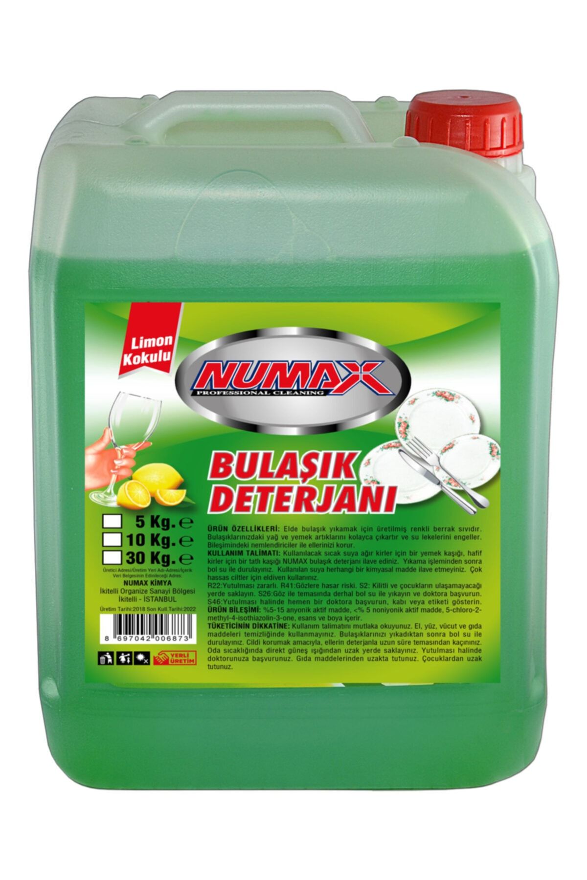 NUMAX Limon Kokulu Bulaşık Deterjanı - 5 Kg
