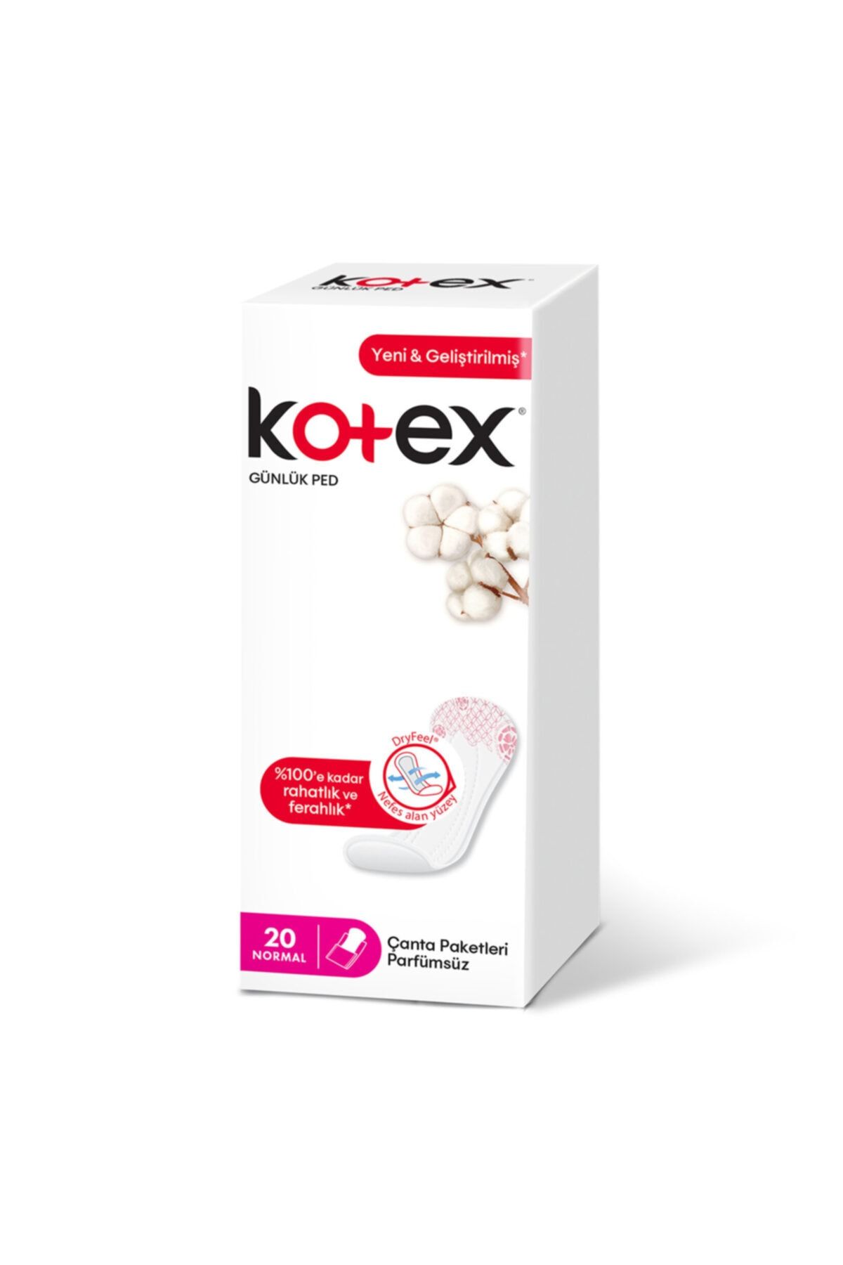 Kotex Günlük Ped Normal Tekli Paket 20 Ped