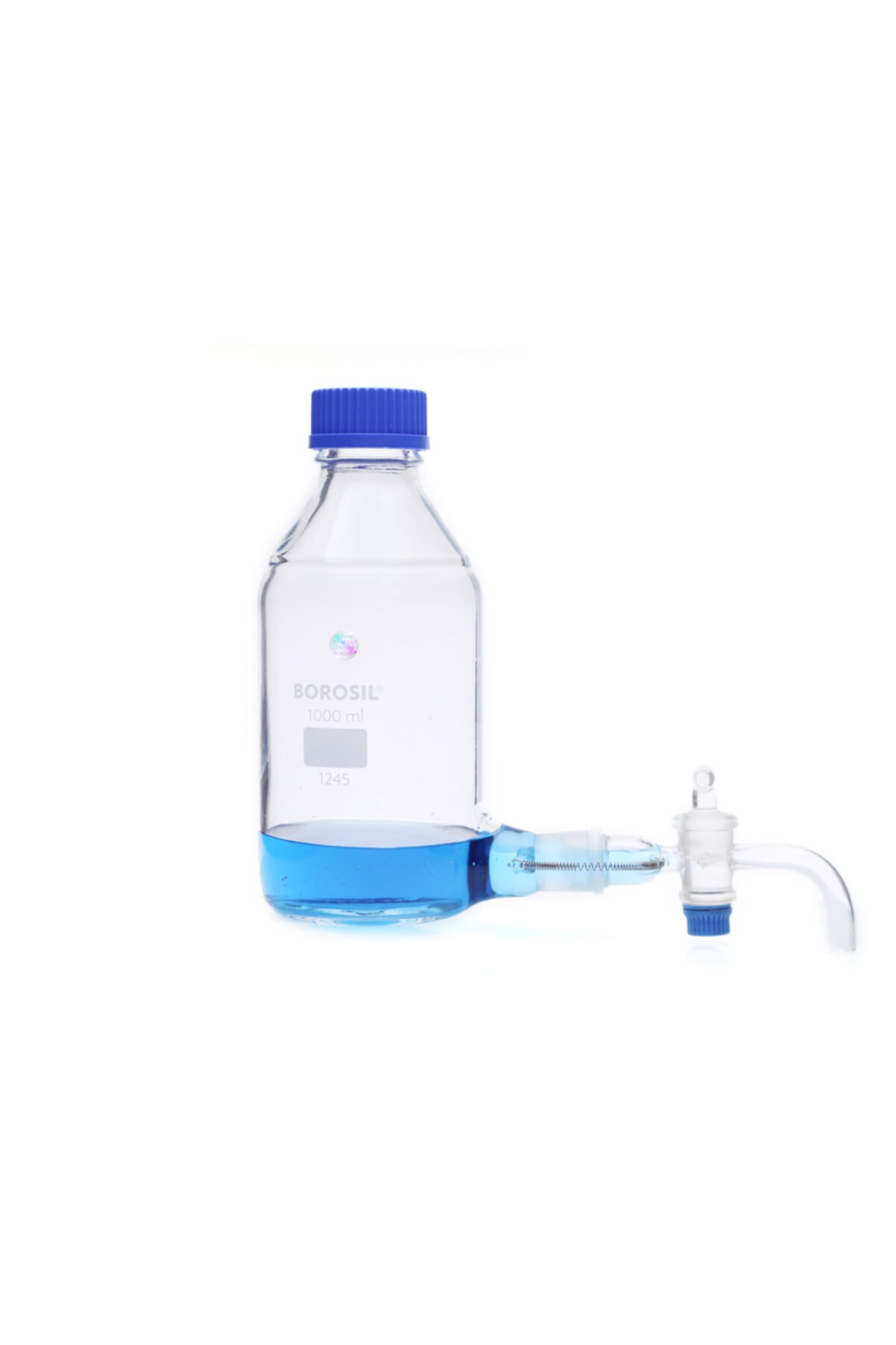 Borosil Cam Aspiratör Şişe - 1000 ml - Musluklu - Gl 45 Kapak - 1 Set/paket - 100% Ikat