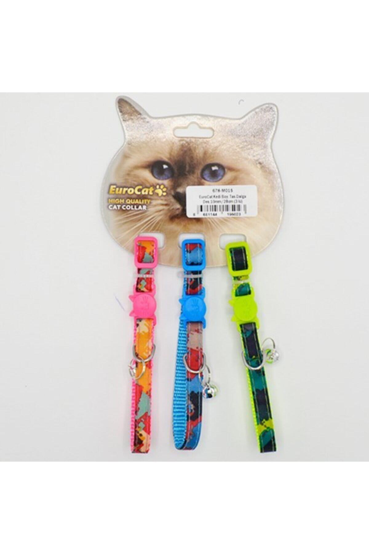 Eurocat Kedi Boyun Tasması Dalga Desenli 10mm/28 Cm (3 Adet)