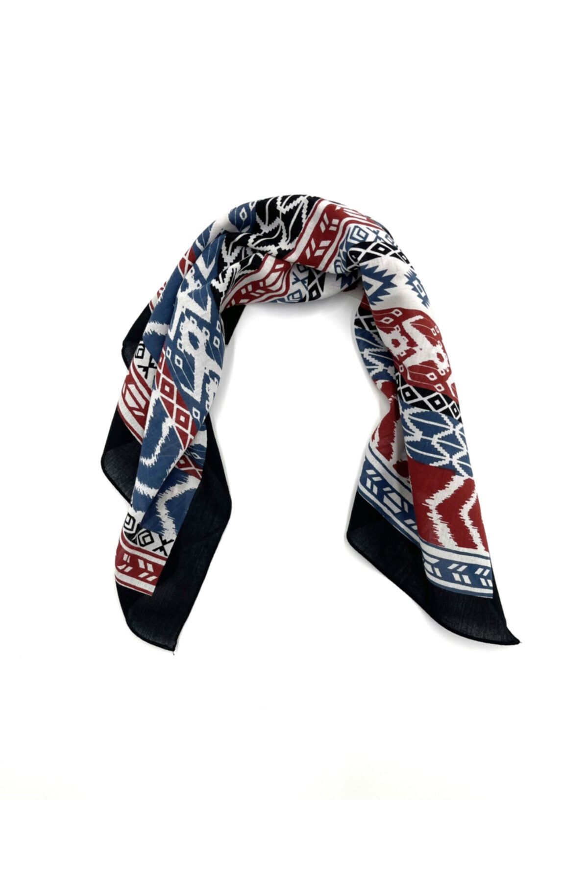 Naz Ipek Kilim Desenli Pamuklu Bandana Fular