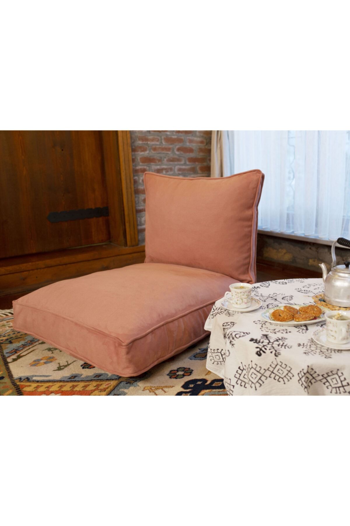 Baitha Maxi Destekli Yer Minderi Pembe