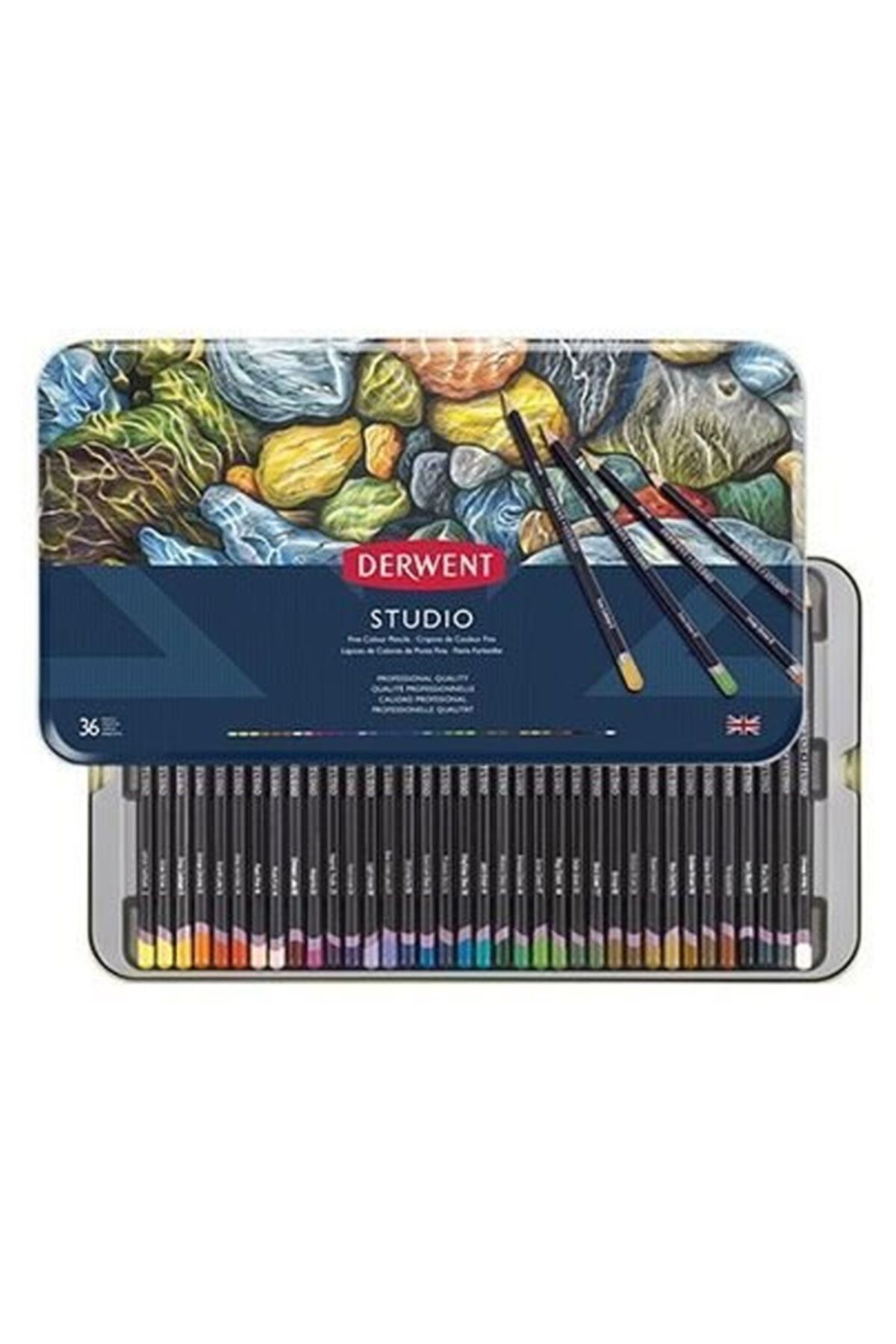 Derwent Studio 36'lı Metal Kutu Eskiz Çizim Kalem Set Dw32198
