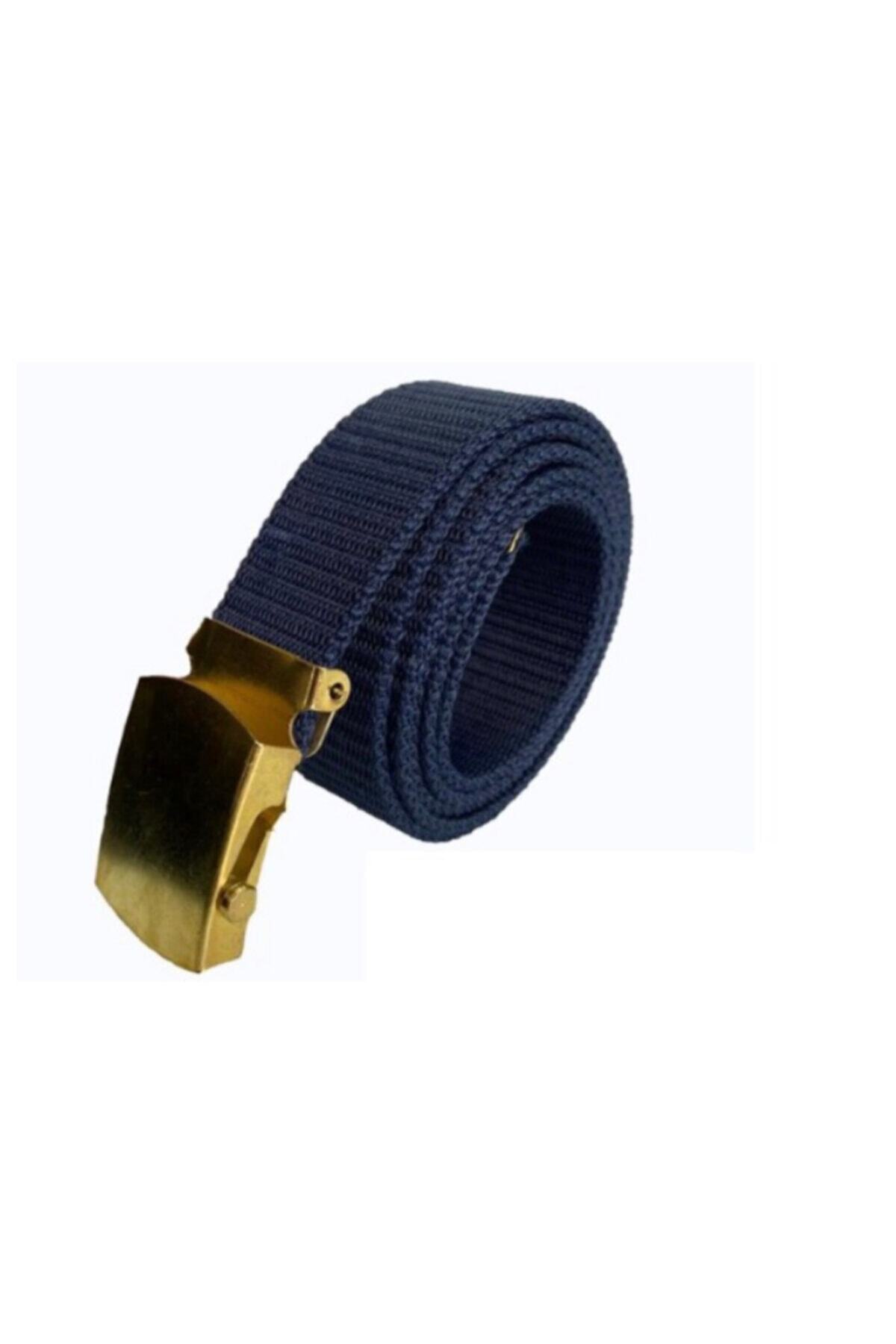 YILMAZ ASKERİ SHOP Lacivert Sarı Tokalı Kemer