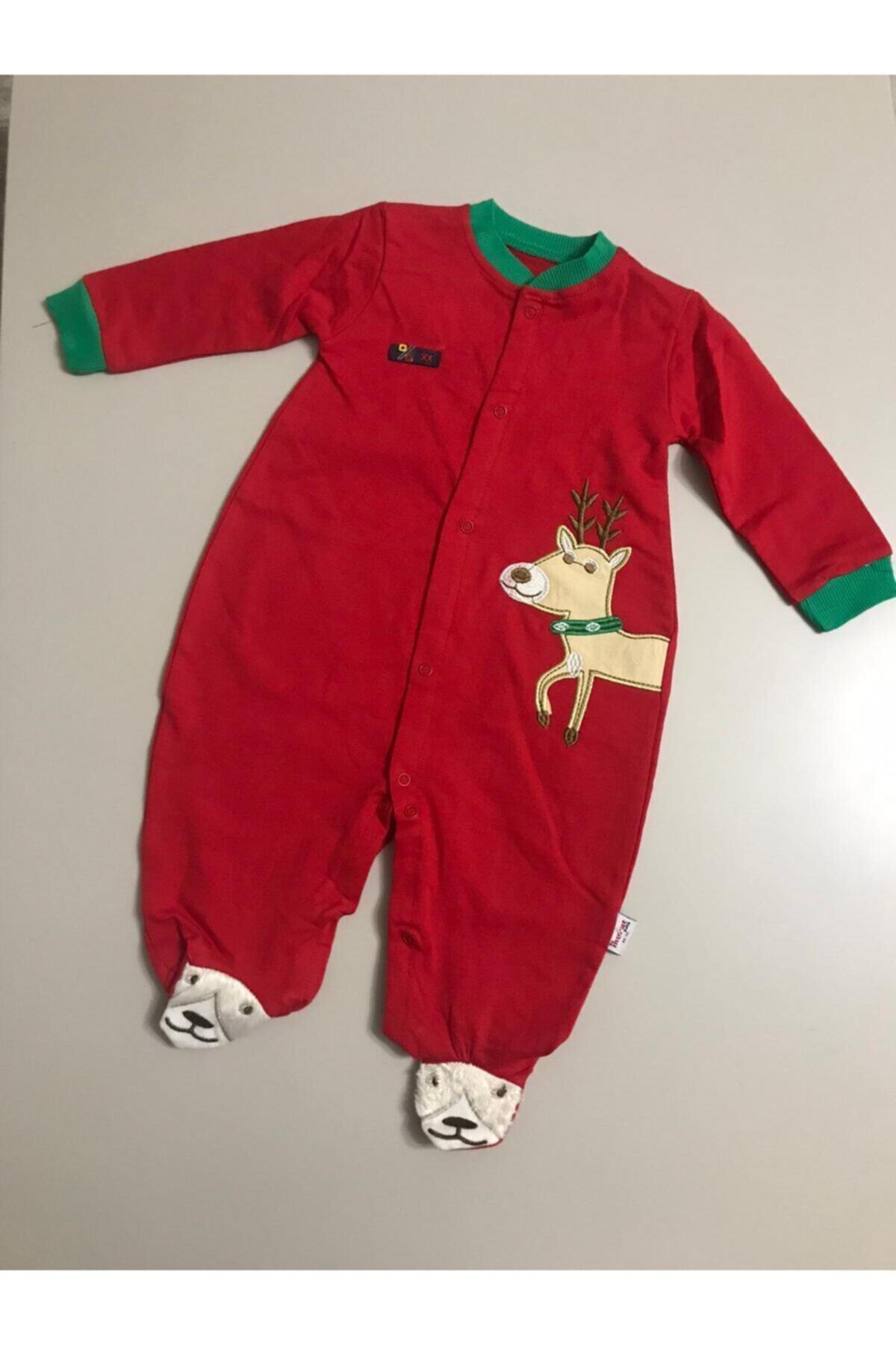 İmgenin Butiği Bebek Çıtçıtlı Yılbaşı Geyikli Tulum