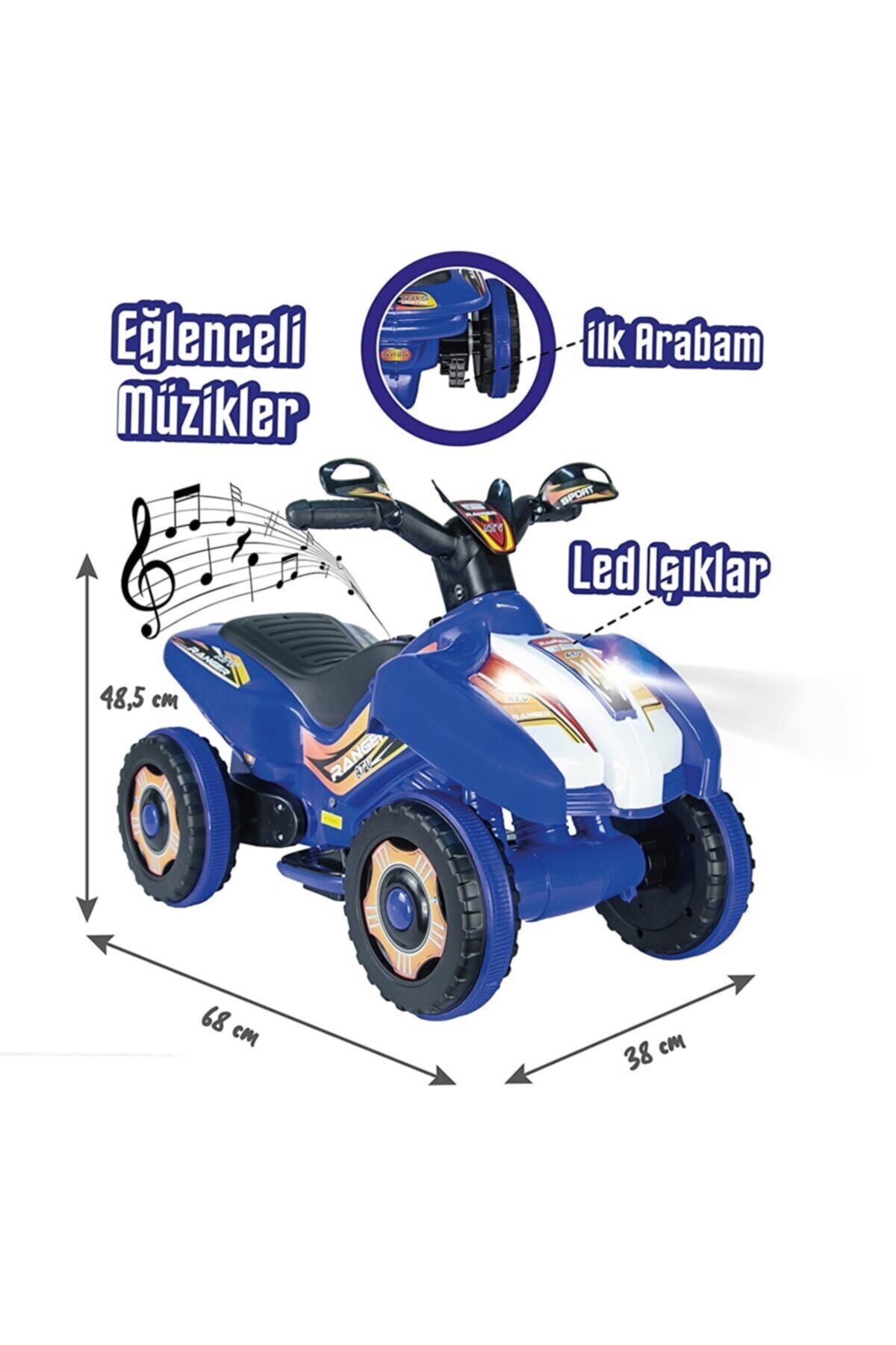 Pratikko Led Işıklı Müzikli Akülü Atv-motor