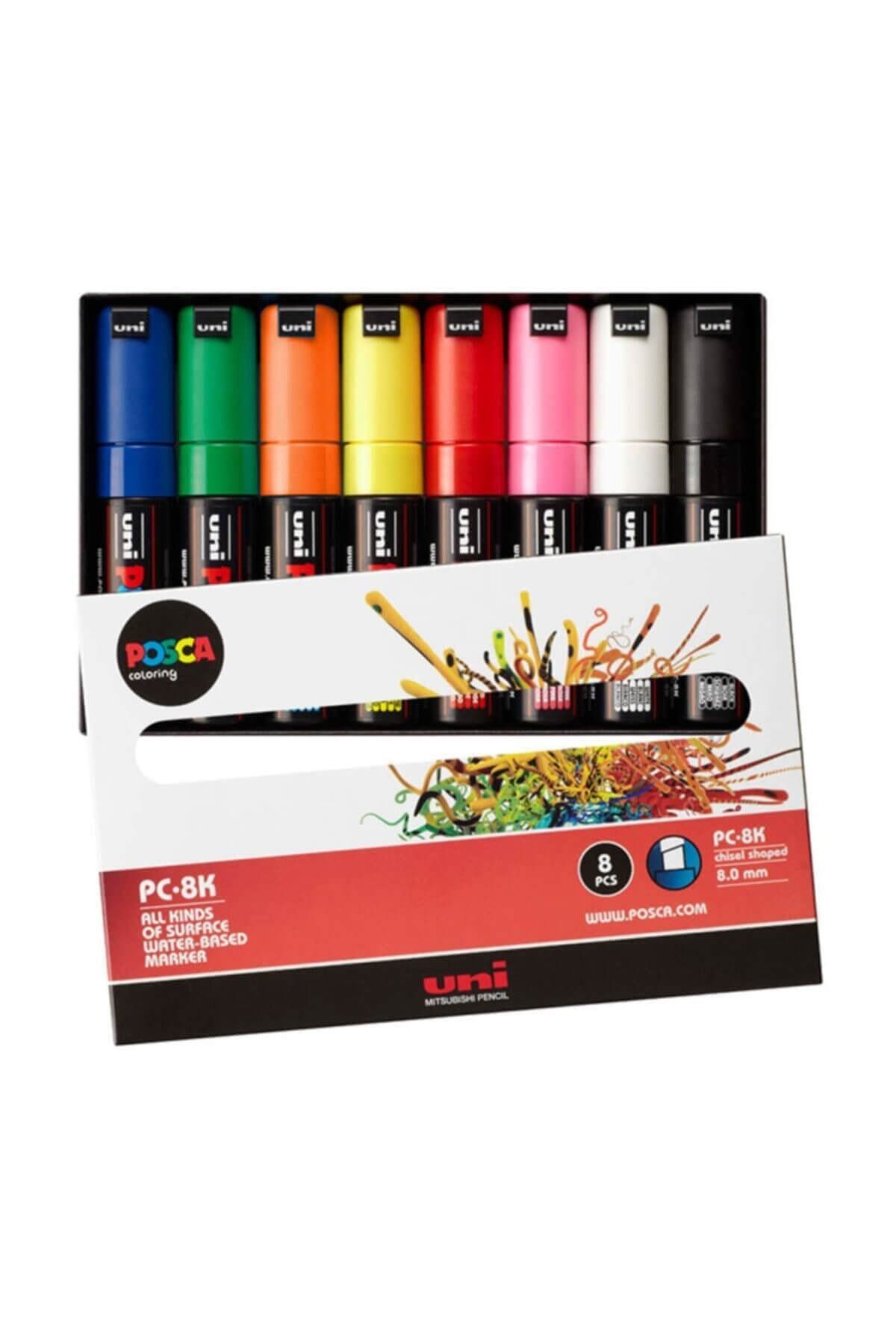 Uni Posca Su Bazlı Marker Pc-5m 8'li - Neon Renkler