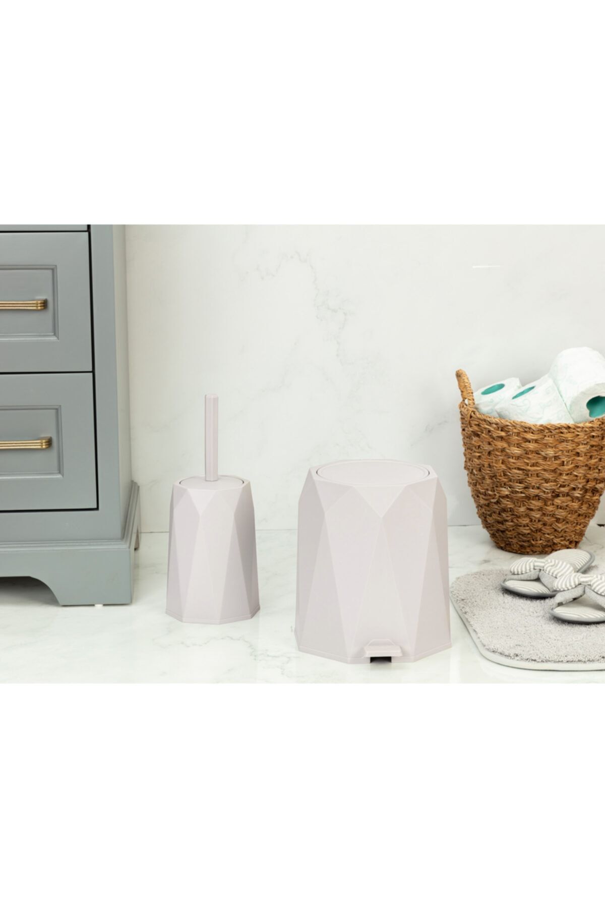 Madame Coco Sherrie Deluxe 2'li Banyo Seti - Soft Bej