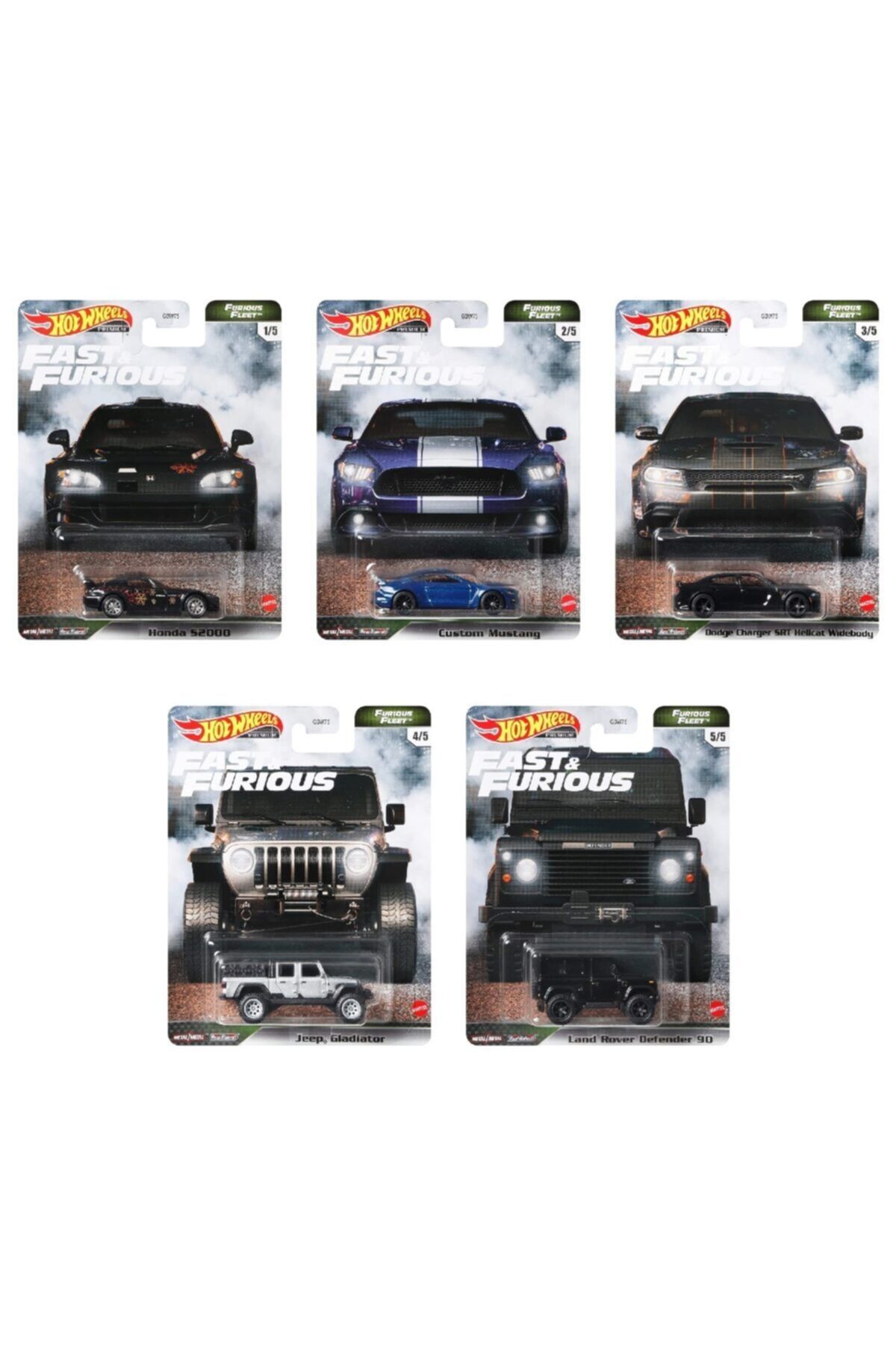HOT WHEELS Premium Furious Fleet 5'li Araba Seti Fast & Furious