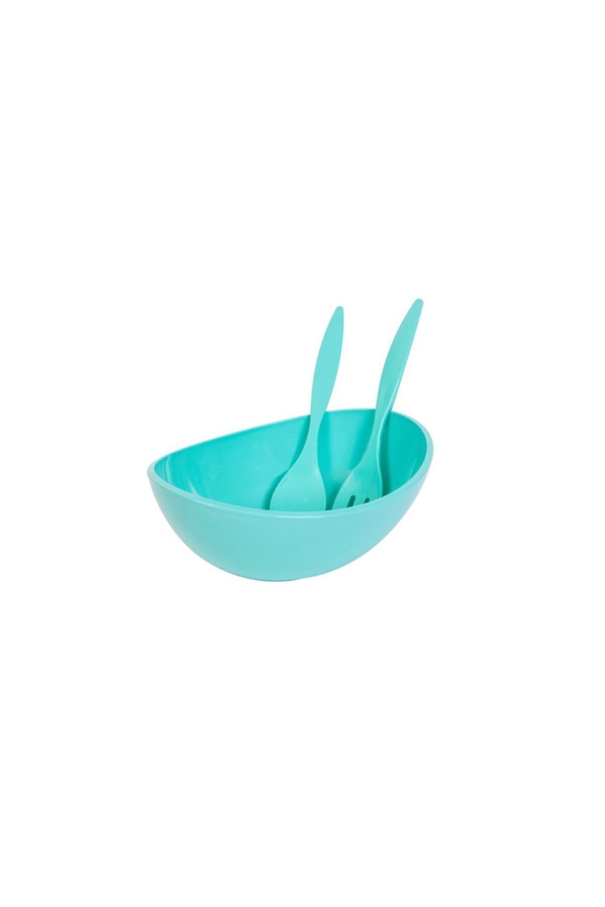 thepassioniz Turkuaz Renk Kaşıklı Salata Kasesi
