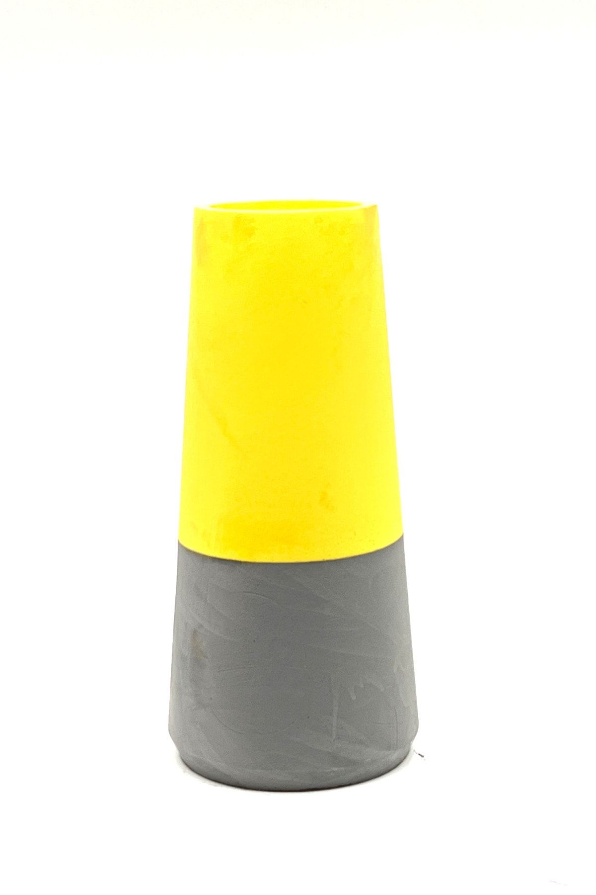 thebouqet Beton Vazo 28 Cm Sarı