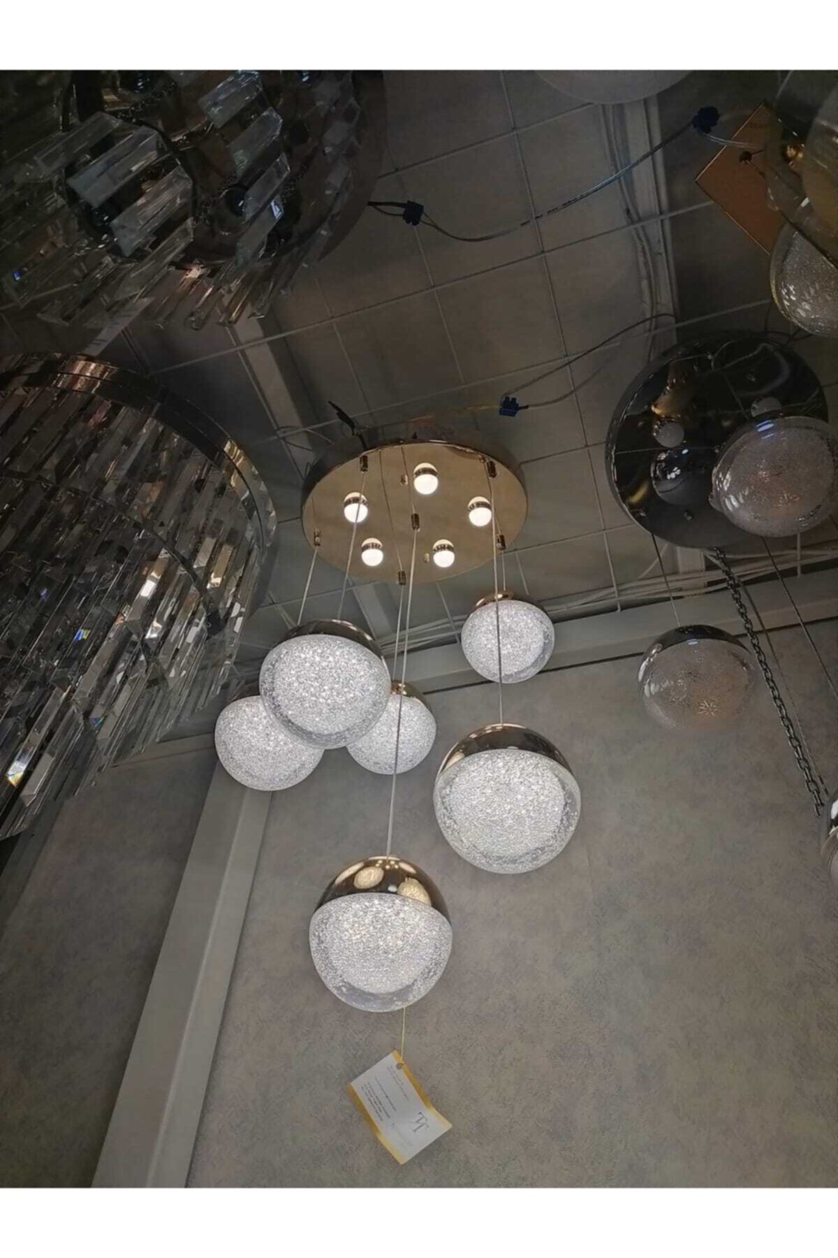 gaziantepavize Altı Top Şekilli Power Ledli Gold Led Avize