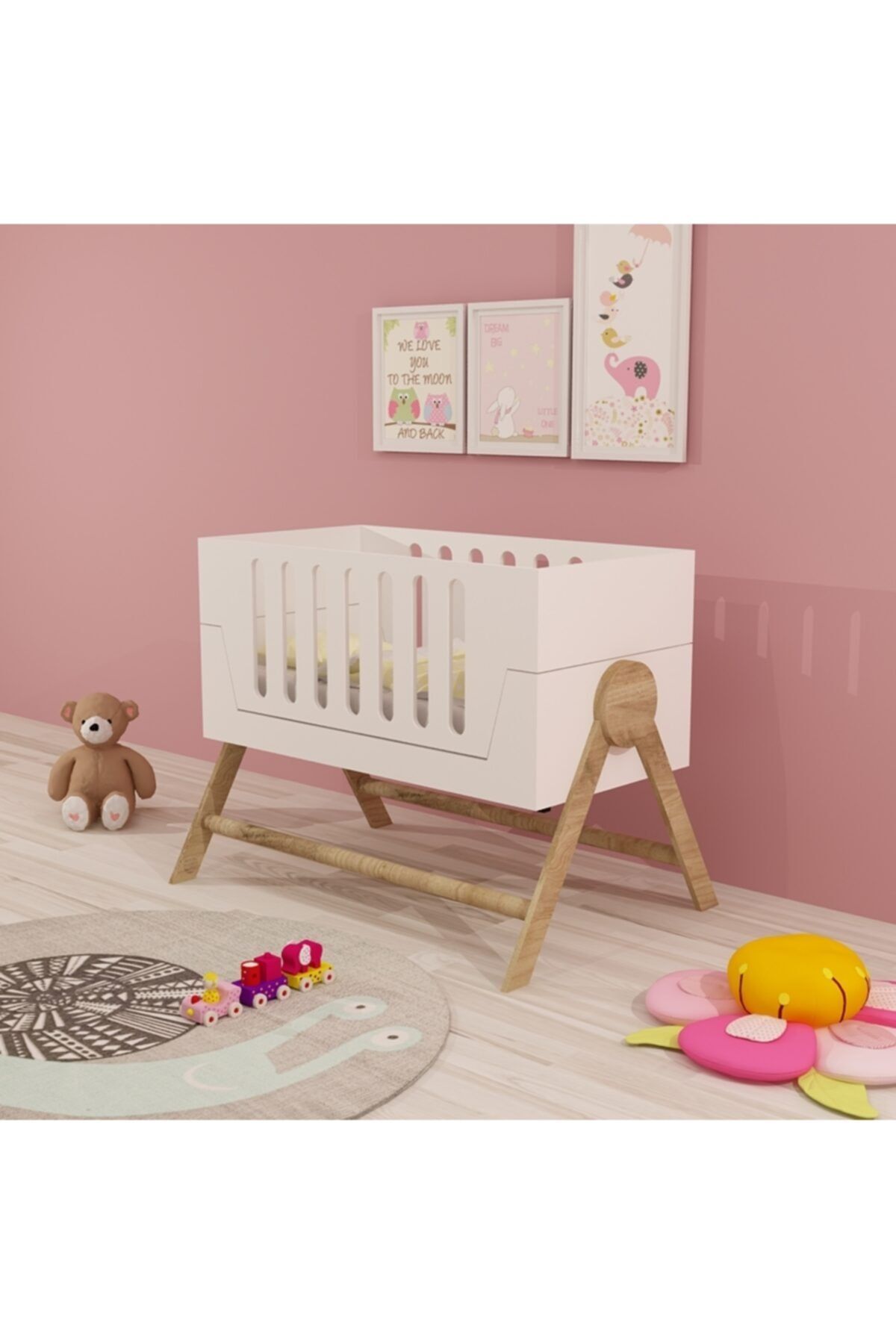 Voltsize Büyüyen Bebek Beşiği Mdf