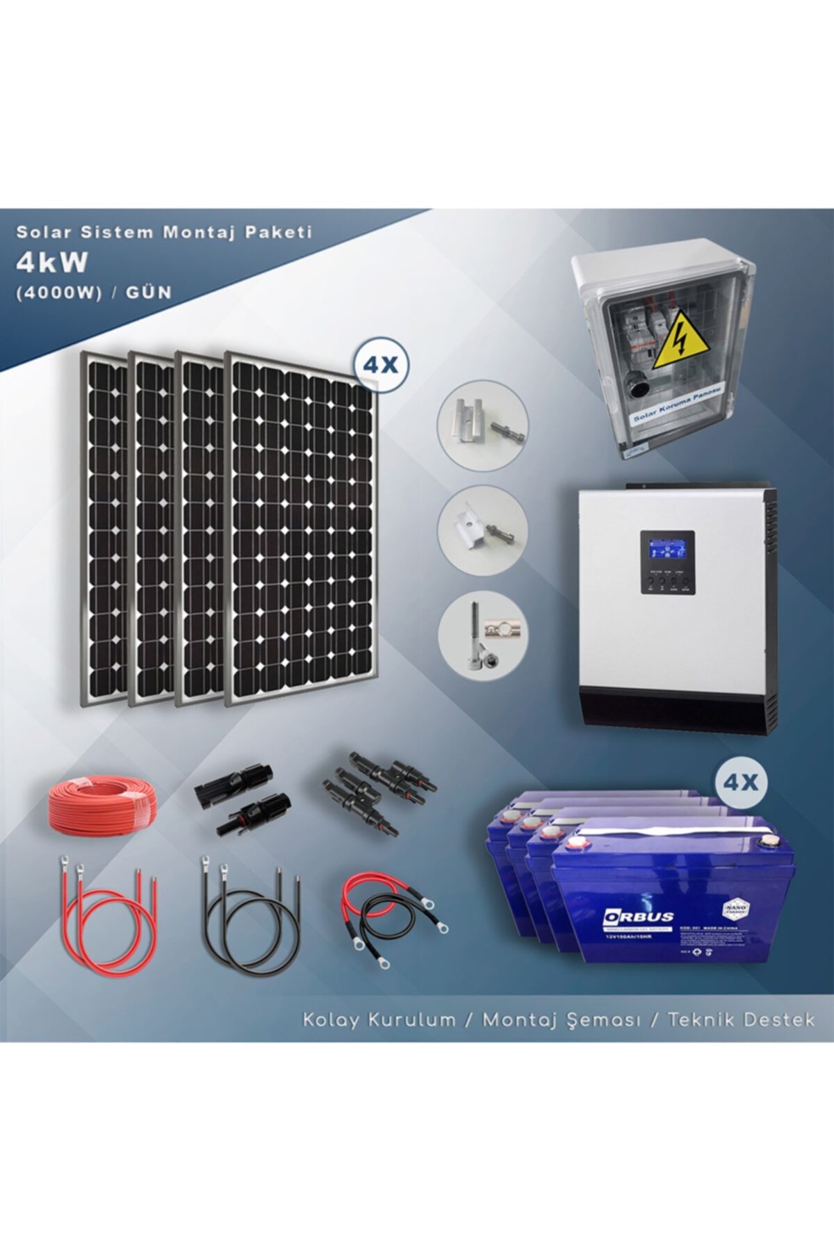 MAtech 4 Kw Solar Paket Sistem (4000W/GÜN)