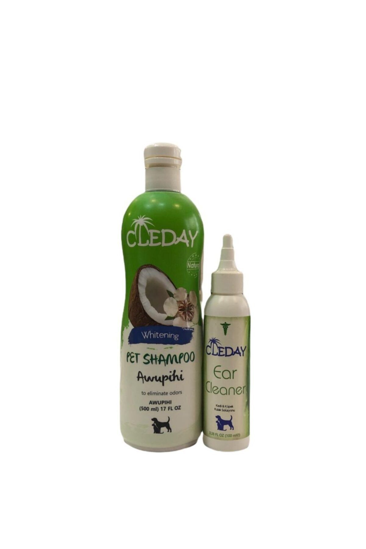CLEDAY Kedi Köpek Şampuanı 500ml Kulak Losyonu Ikili Set