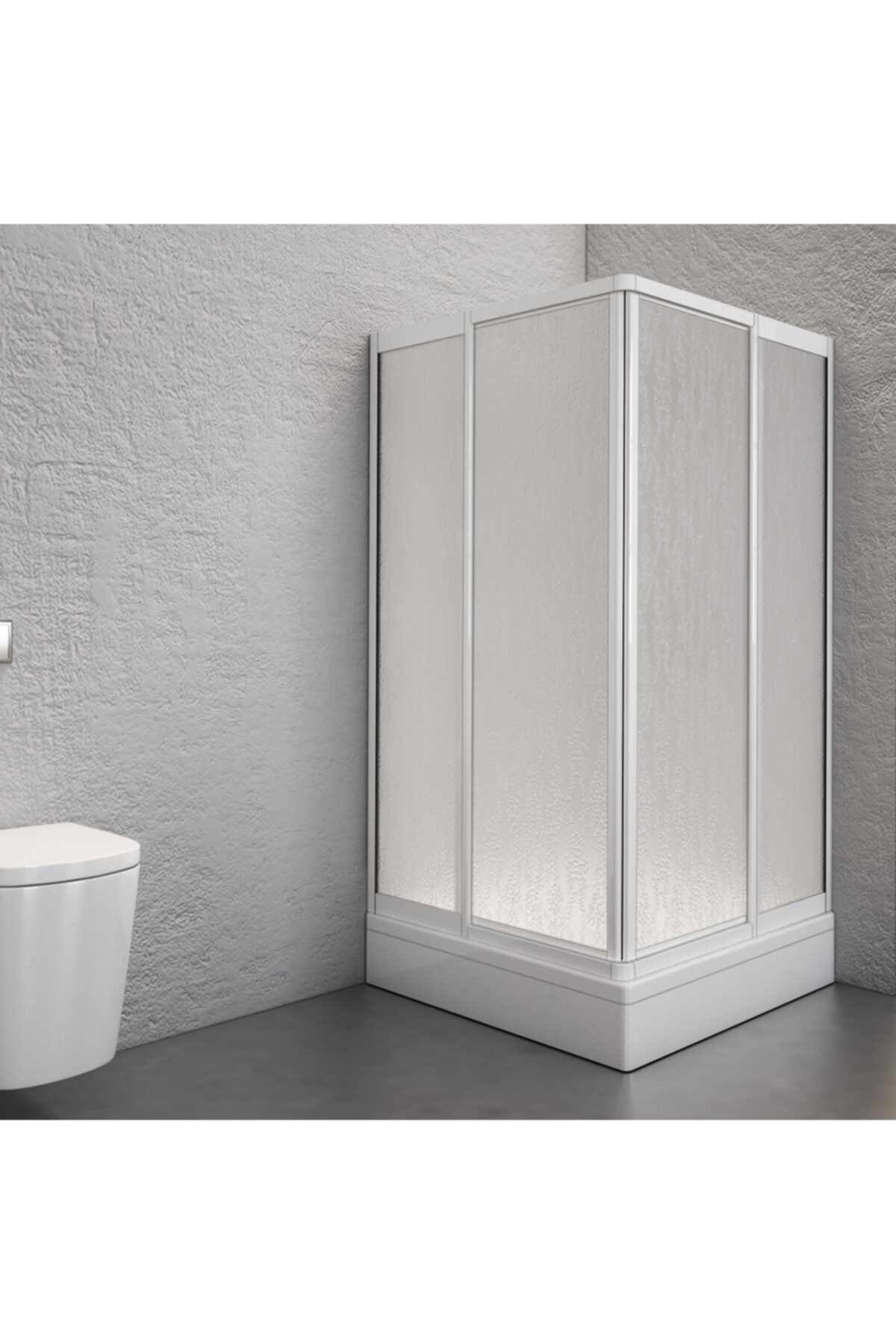 WOWER Katlanıroturak 90x90 cm Köşe Beyaz Mika Camlı Duşakabin