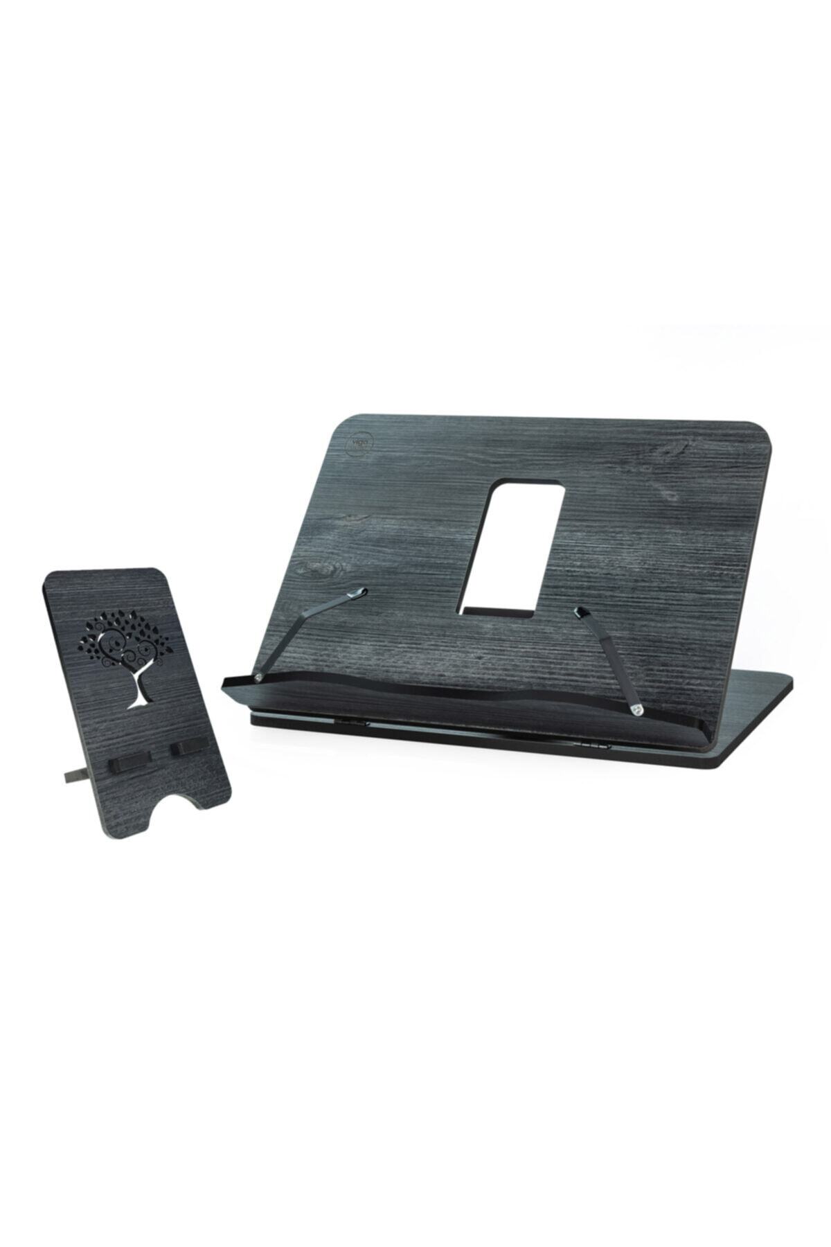 Vigo Wood Ahşap Kitap Okuma Standı Büyük Boy antik  Telefon Standı
