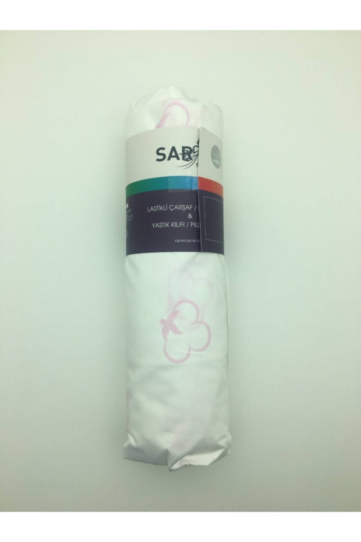 Sarev Fitted Çarşaf Tek Kişilik 100x200 Pembe Desenli