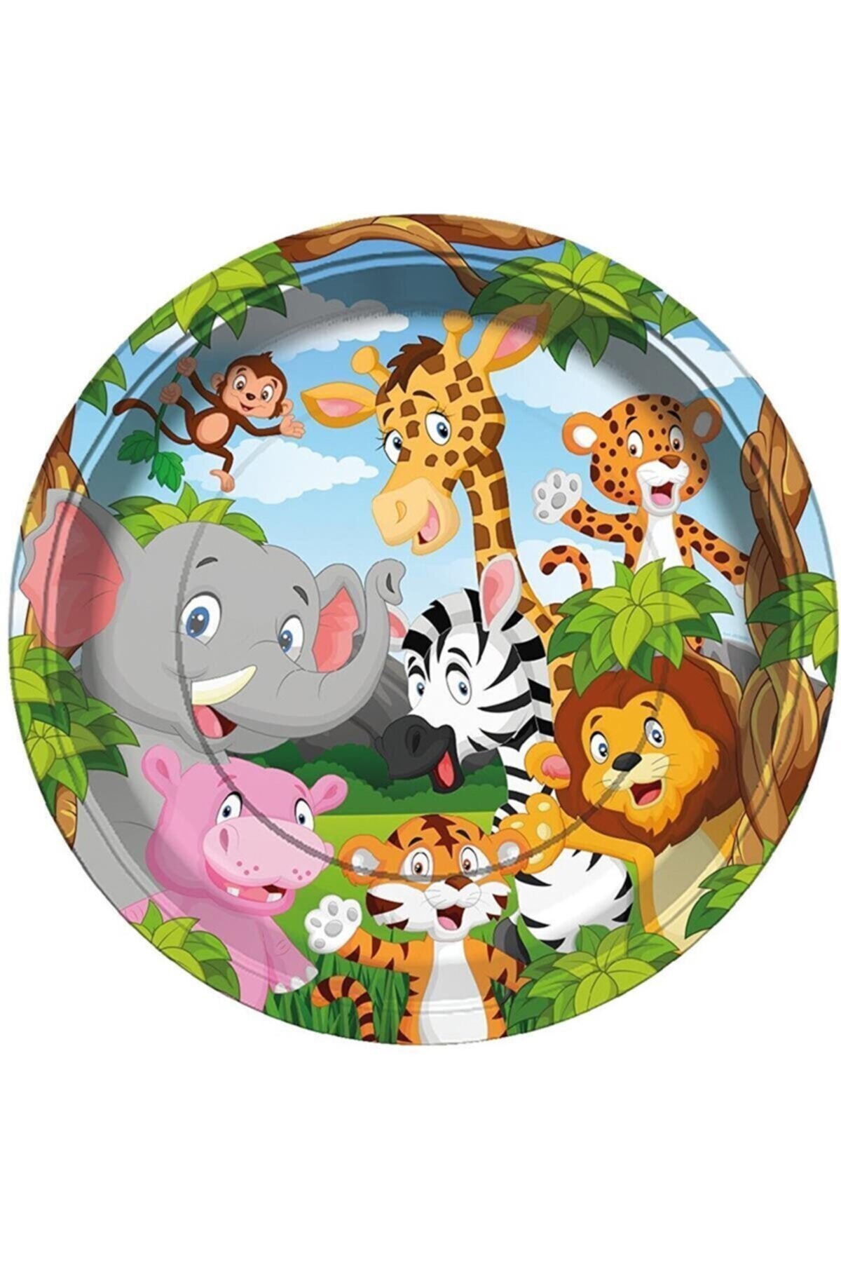 Safari Temalı Tabak 8 Adet 23 Cm