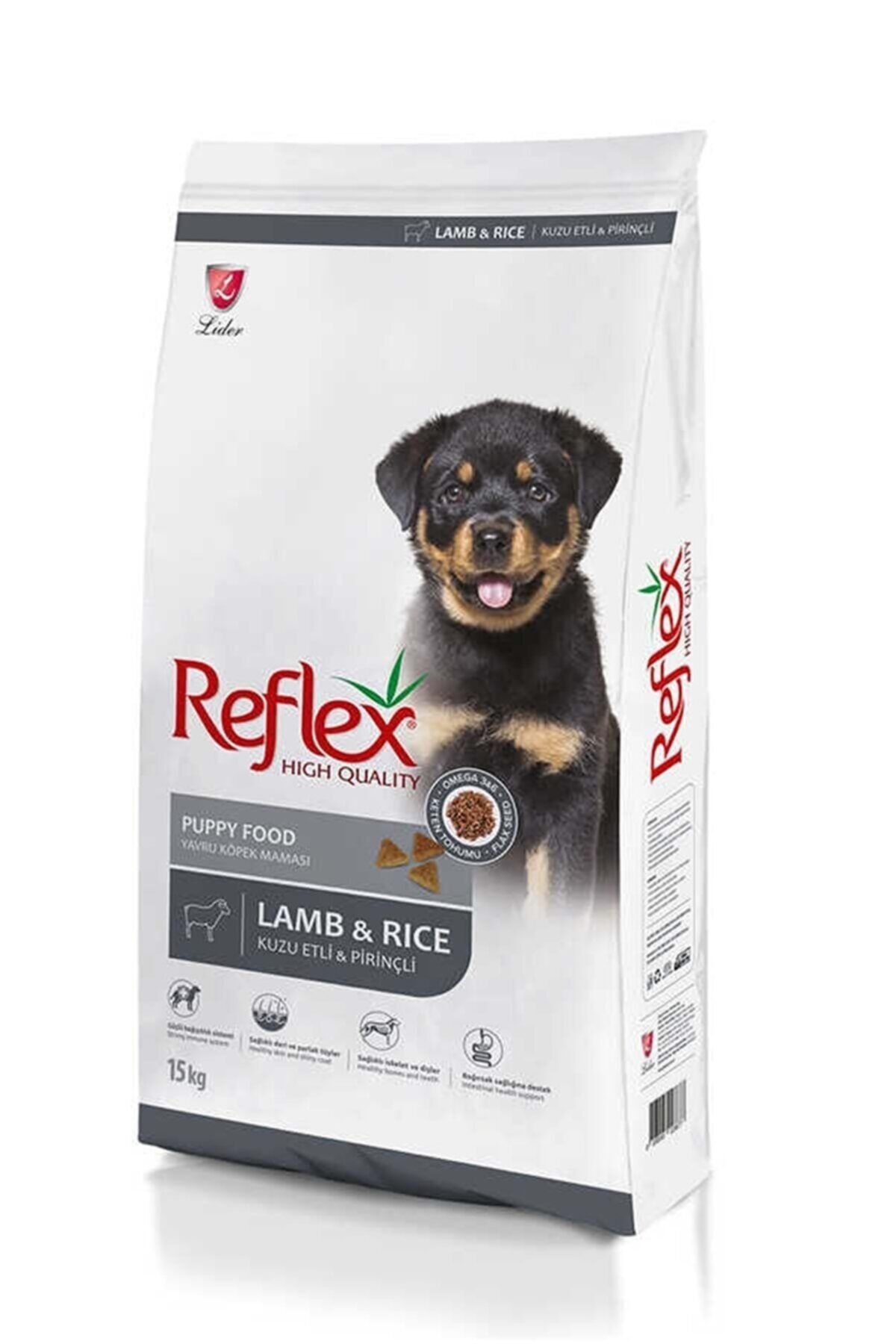 Reflex Kuzu Etli Pirinçli Yavru Köpek Maması Şeffaf Poşet 1kg
