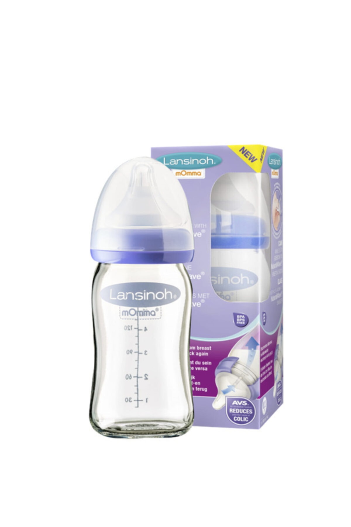 LANSINOH Glass Feeding Bottle Cam Biberon Small 160 Ml