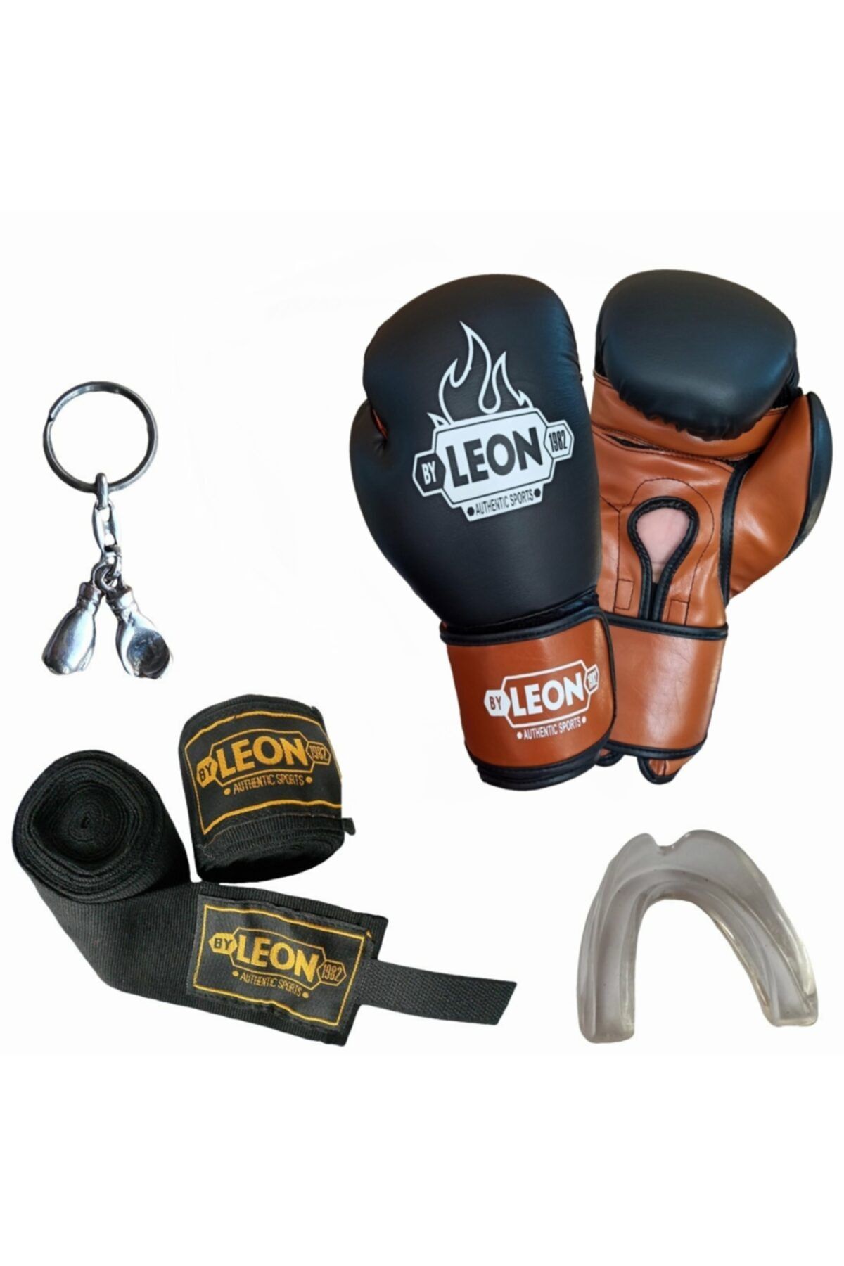 By Leon 1982 Leon Classic Kick Boks, Muay Thai Ve Boks Eldiveni Siyah Taba