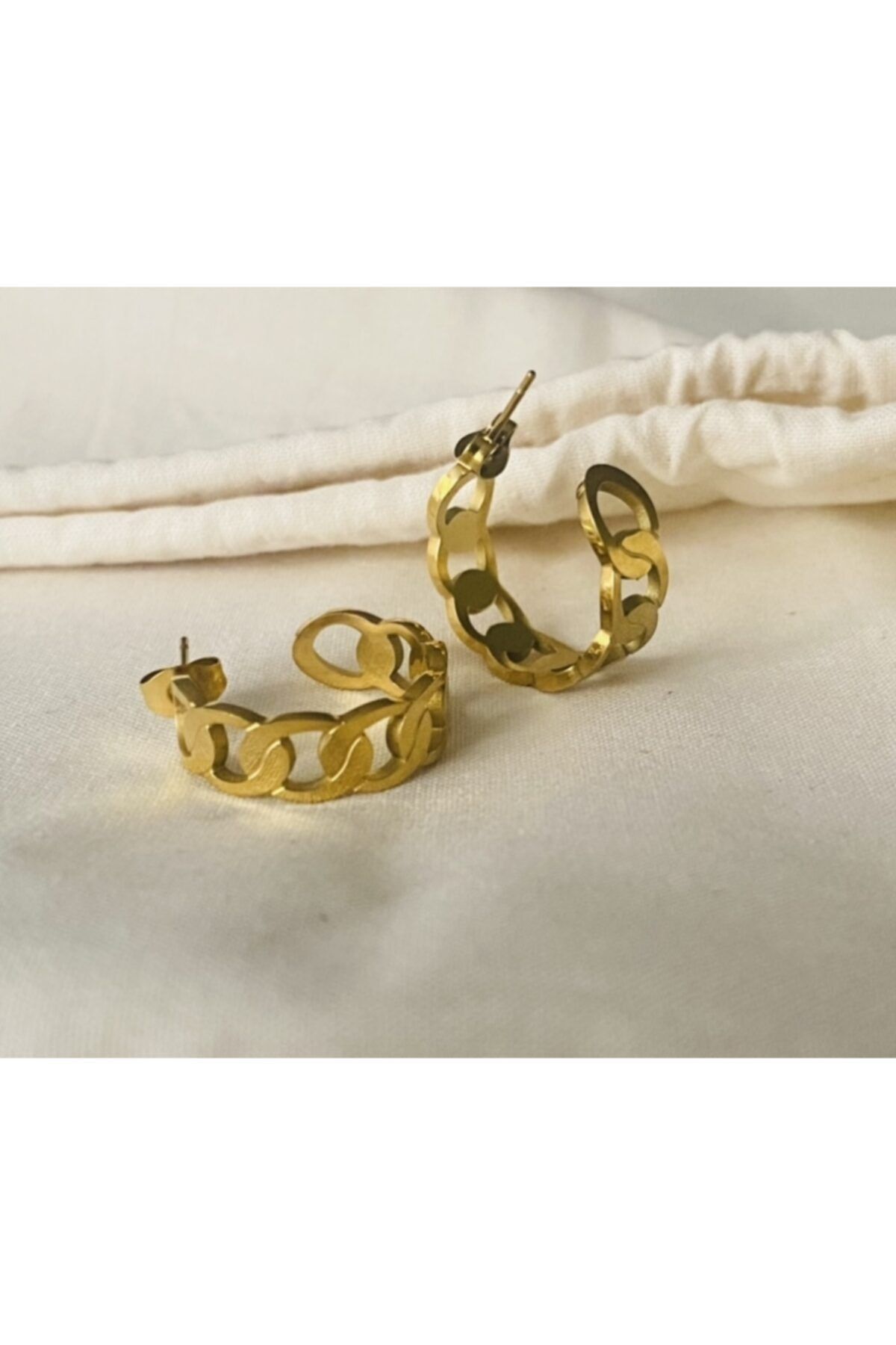 Hoop jewelery Kopya - Çelik Zincir Küpe